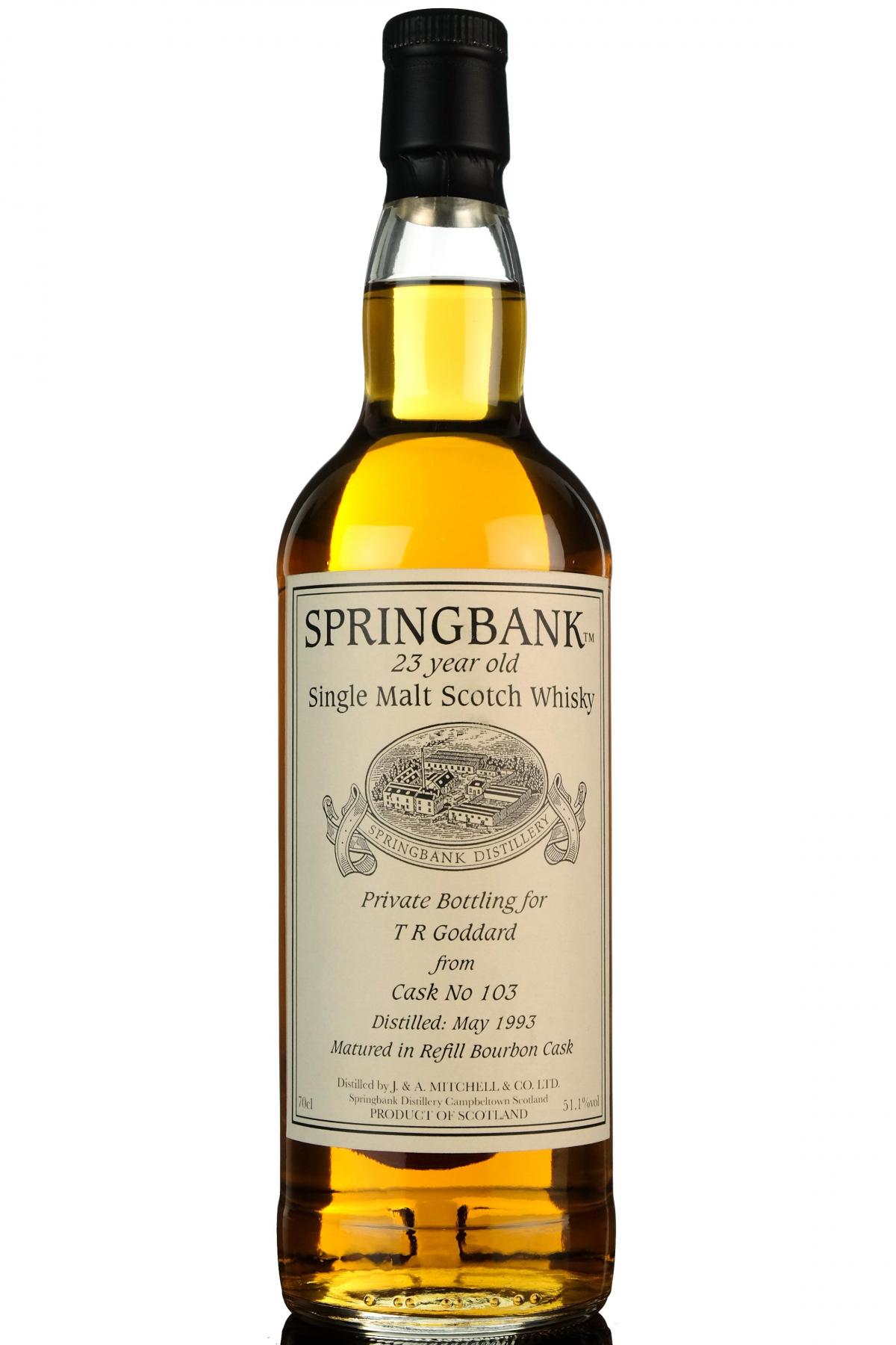 Springbank 1993 - 23 Year Old - Custom Private Bottling - Single Cask 103
