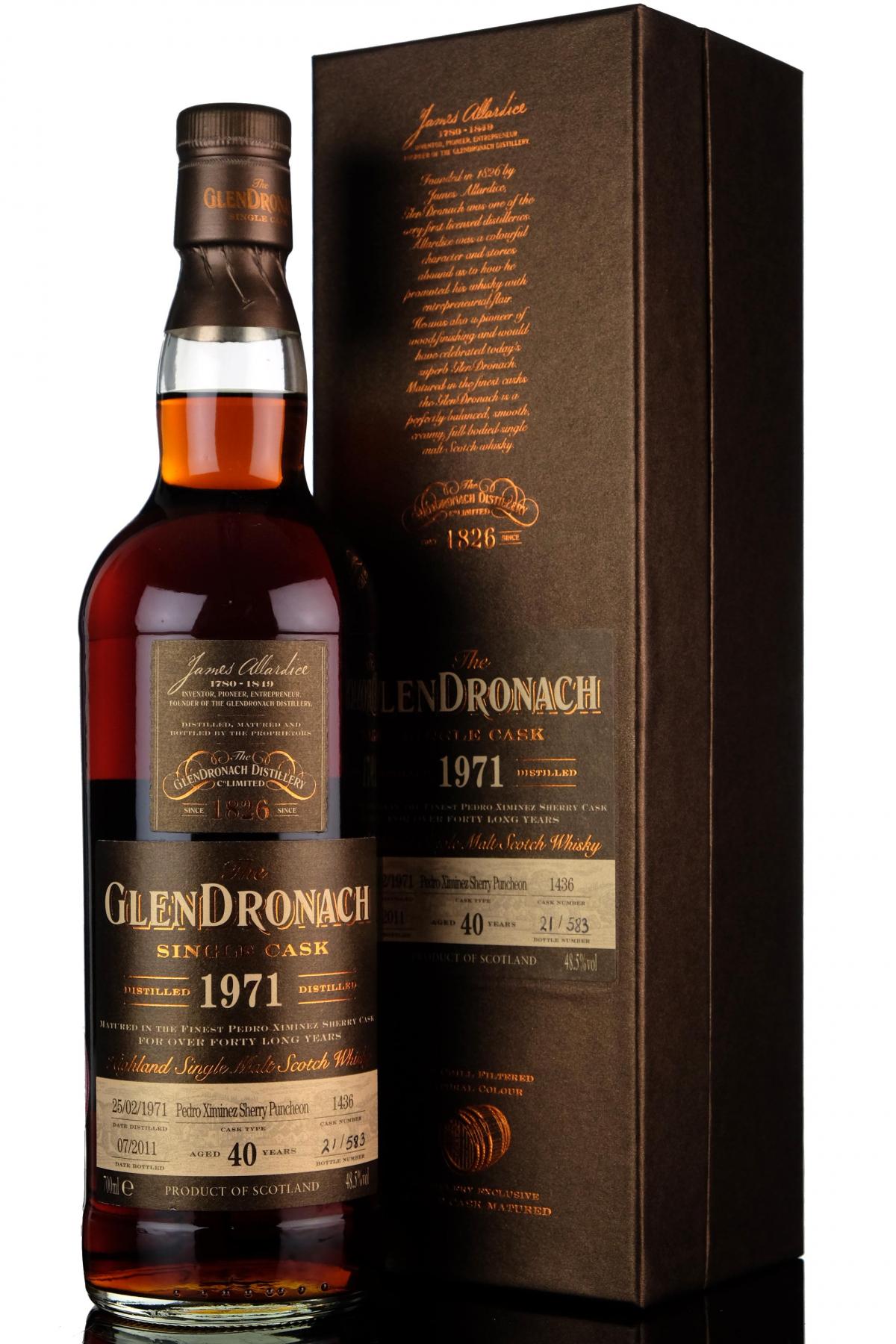Glendronach 1971-2011 - 40 Year Old - Single Cask 1436 - Batch 4