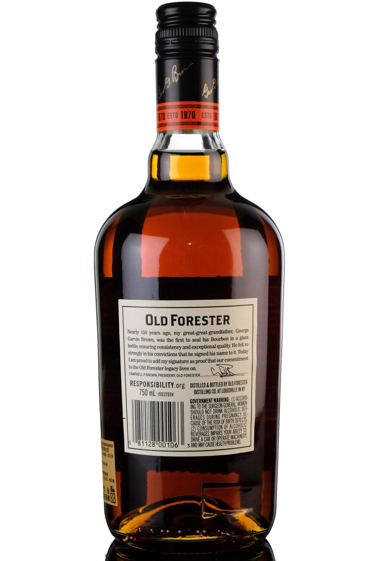 Old Forester 100 Proof - Kentucky Straight Bourbon Whiskey
