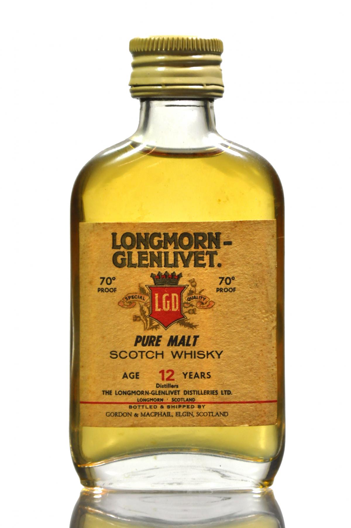 Longmorn-Glenlivet 12 Year Old - Gordon & MacPhail Miniature