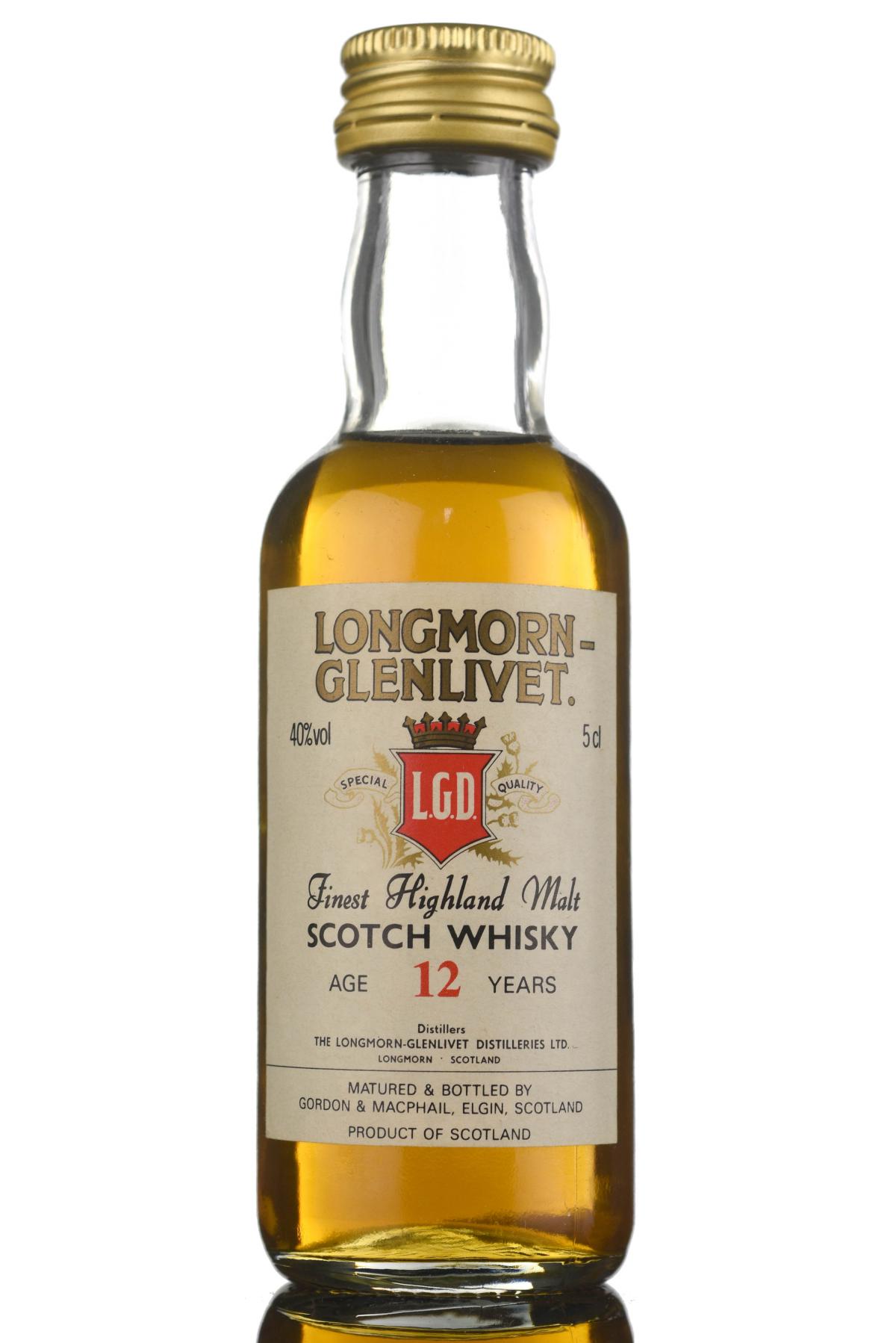 Longmorn-Glenlivet 12 Year Old - Gordon & MacPhail Miniature