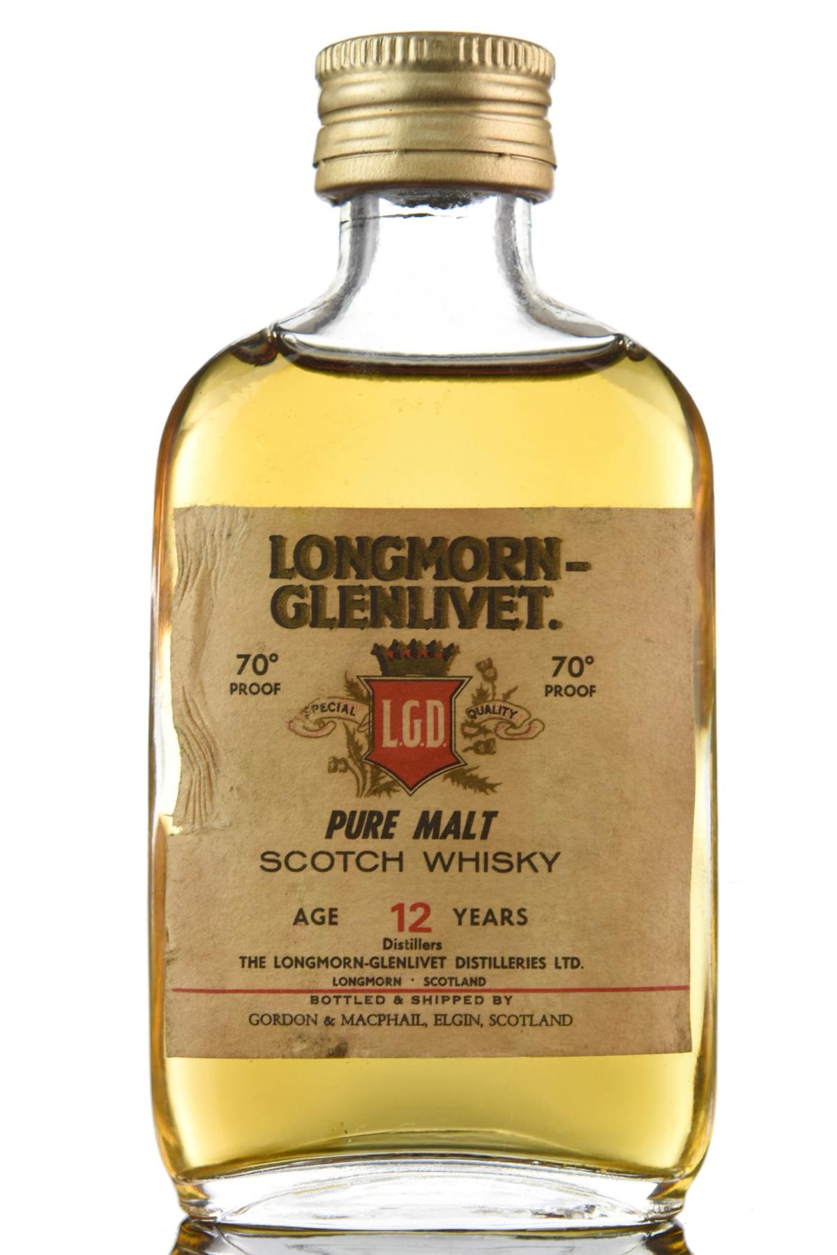 Longmorn-Glenlivet 12 Year Old - Gordon & MacPhail Miniature