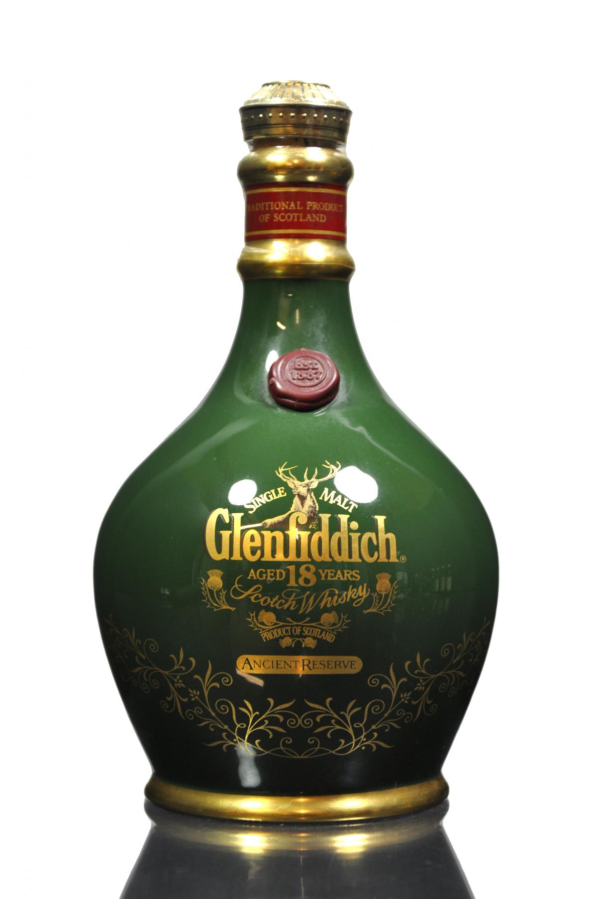 Glenfiddich 18 Year Old - Ancient Reserve - Green Ceramic - 1990s