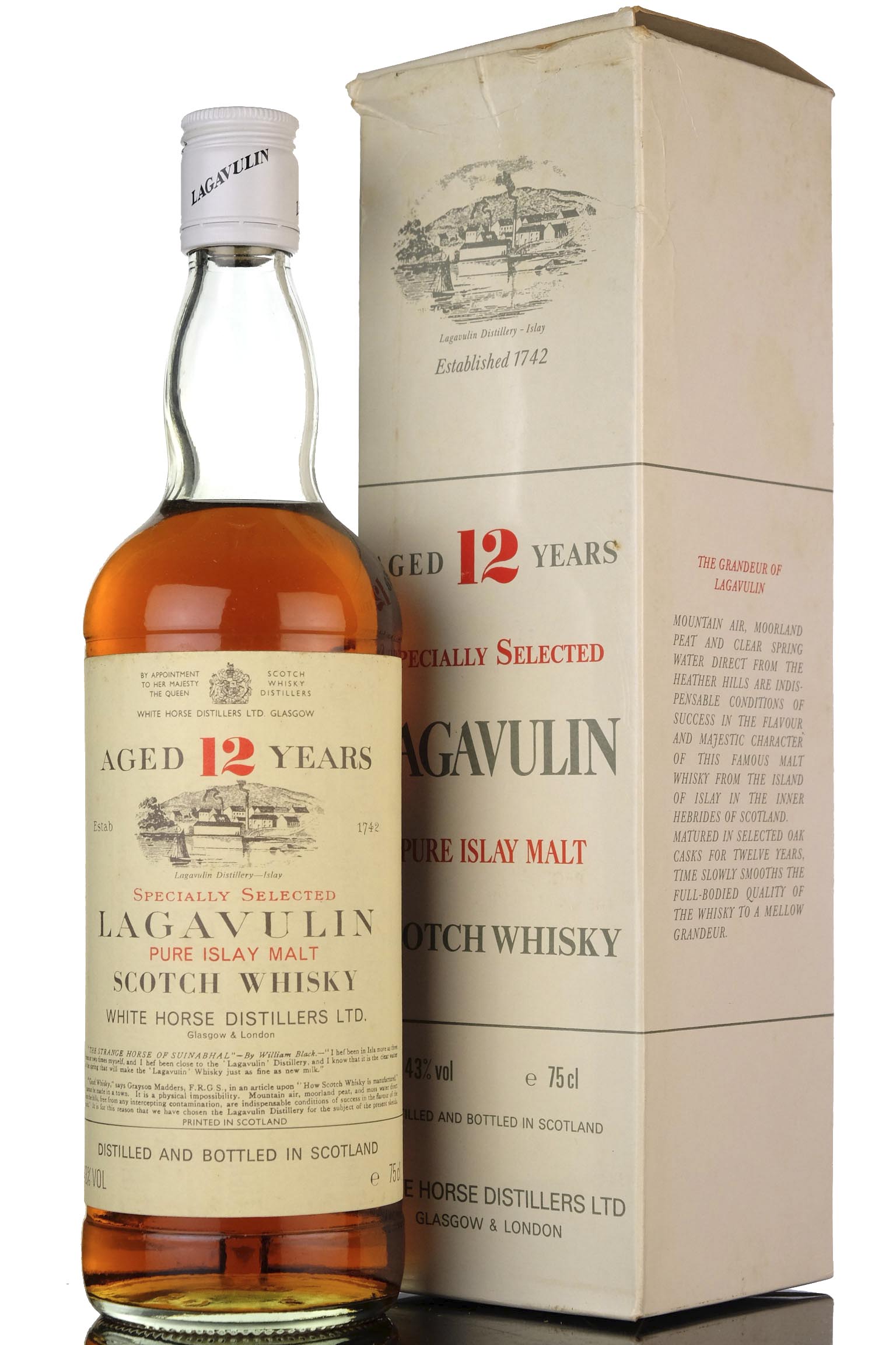 Lagavulin 12 Year Old - White Horse - 1980s