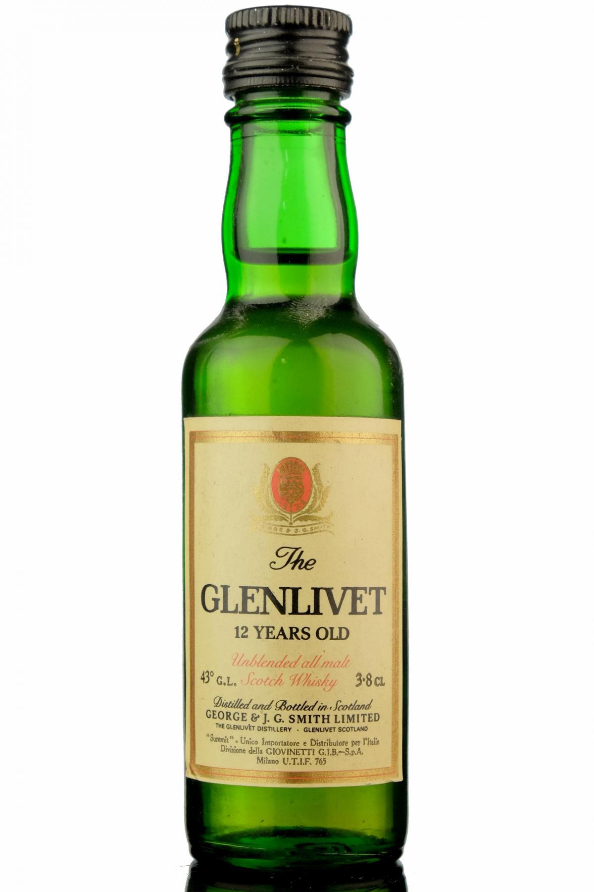 Glenlivet 12 Year Old Unblended Miniature