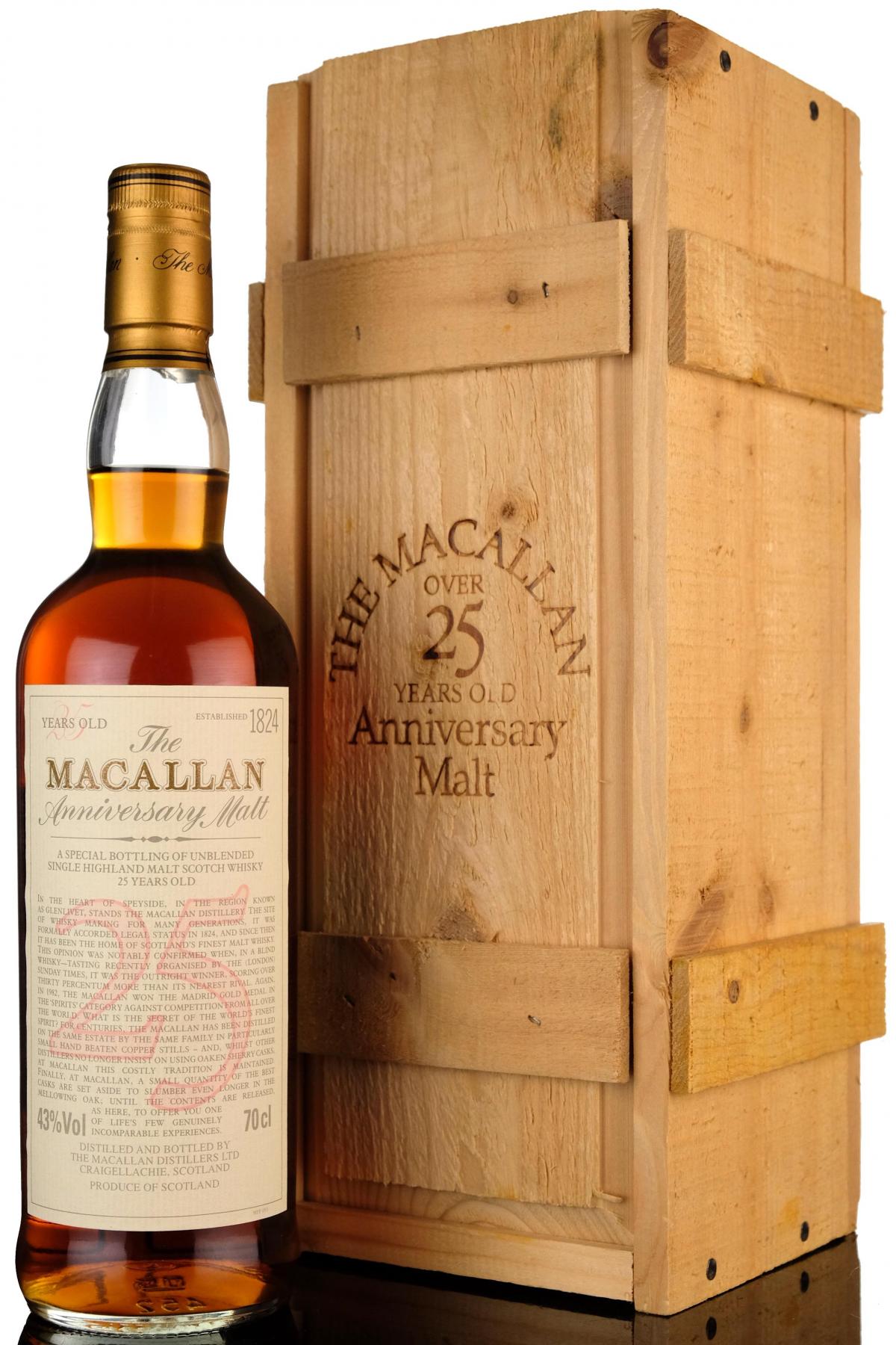 Macallan 25 Year Old Anniversary Malt