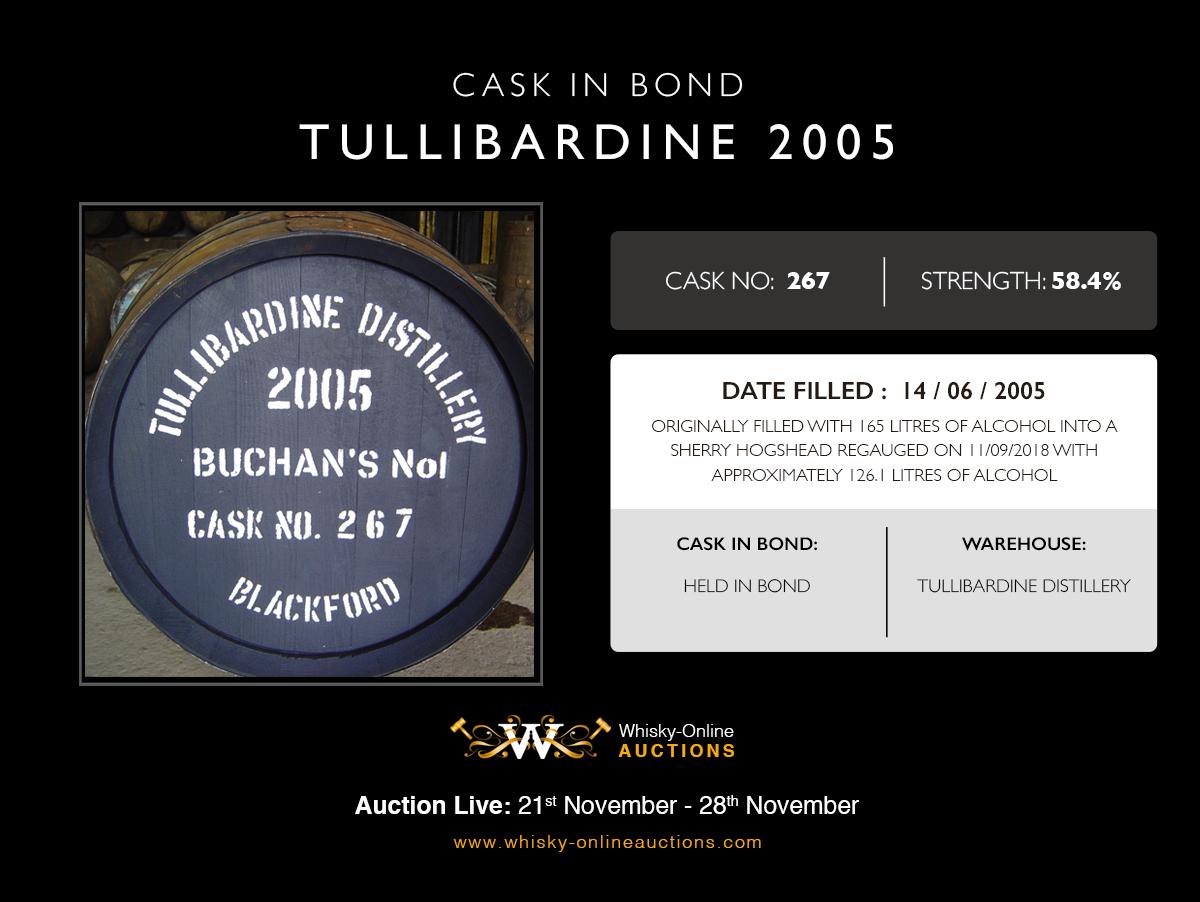 1 Sherry Hogshead Of Tullibardine 2005 - Cask 267 - Held In Bond