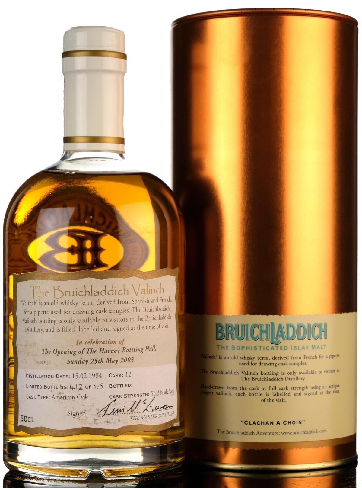 Bruichladdich 1984 - Valinch - Harvey Bottling Hall