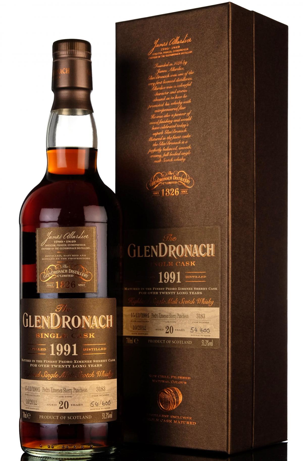 Glendronach 1991-2012 - 20 Year Old - Single Cask 3183 - Batch 7
