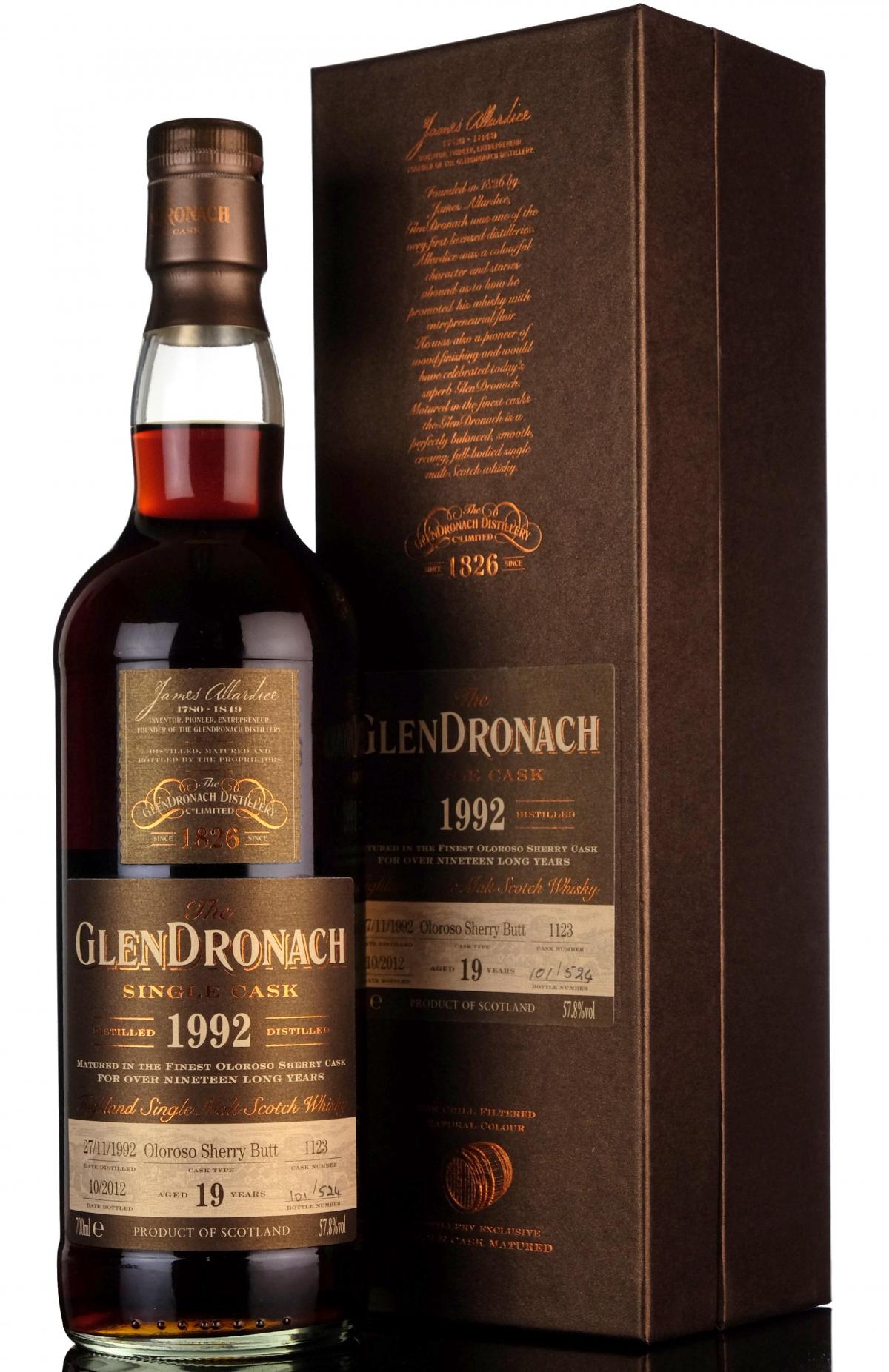 Glendronach 1992-2012 - 19 Year Old - Single Cask 1123 - Batch 7