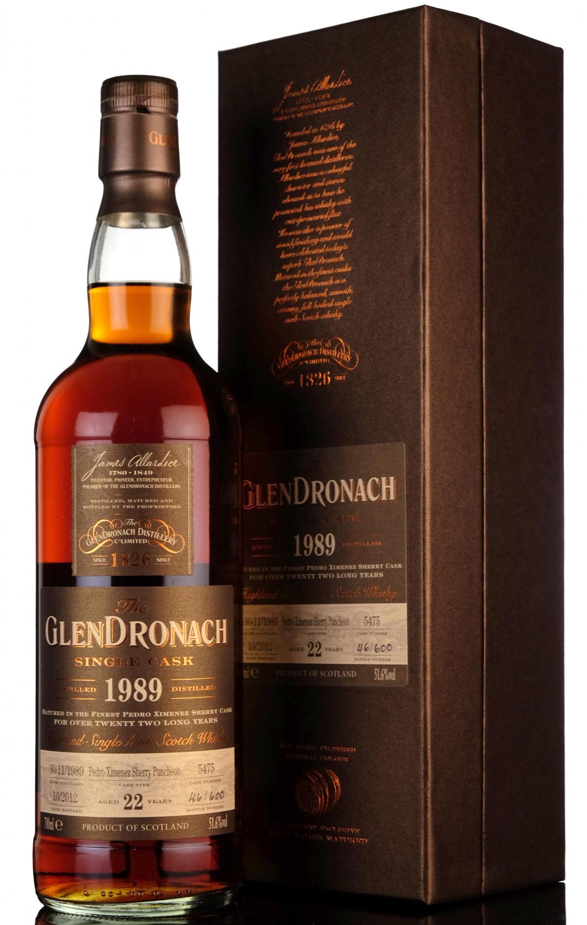 Glendronach 1989-2012 - 22 Year Old - Single Cask 5475 - Batch 7