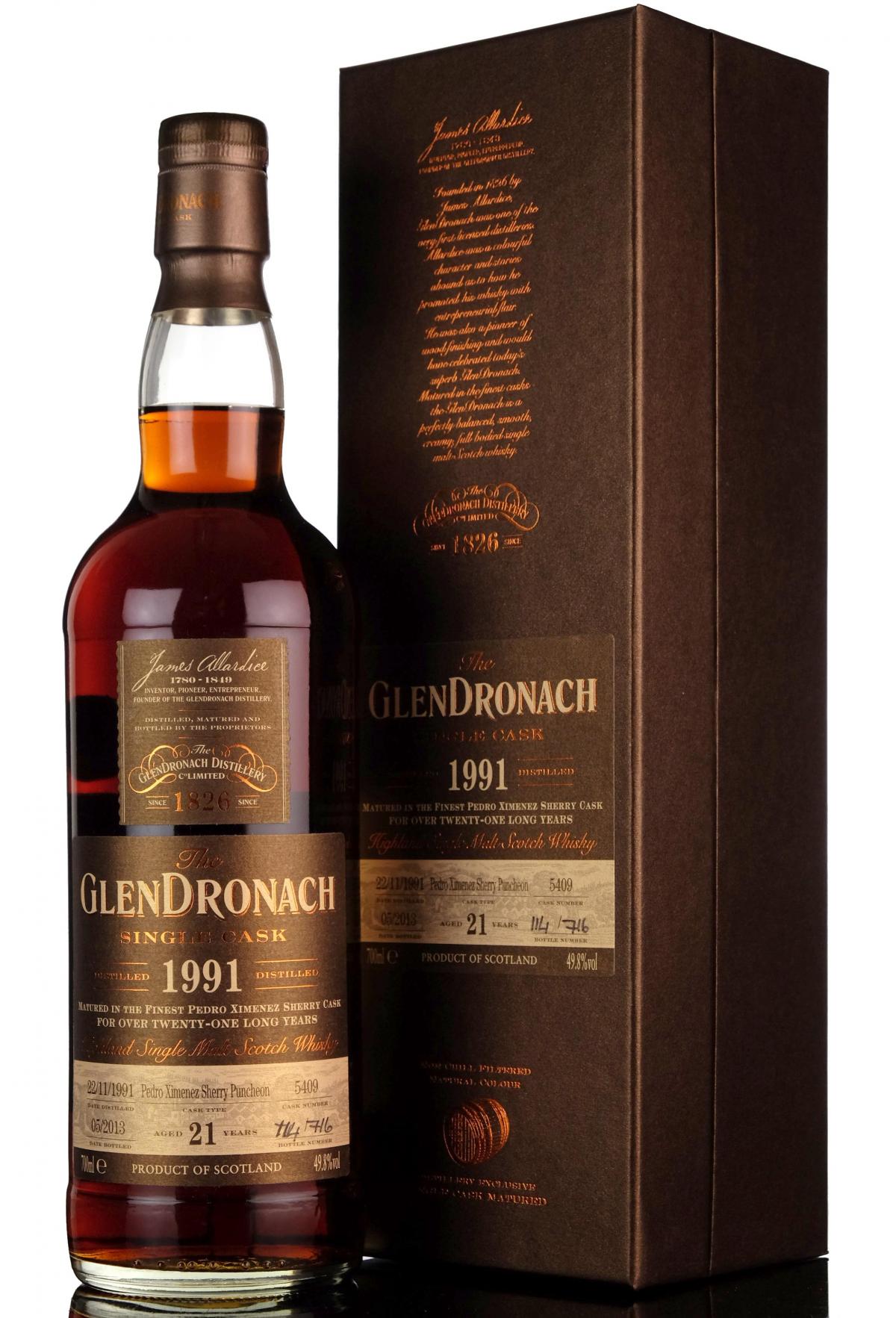 Glendronach 1991-2013 - 21 Year Old - Single Cask 5409 - Batch 8
