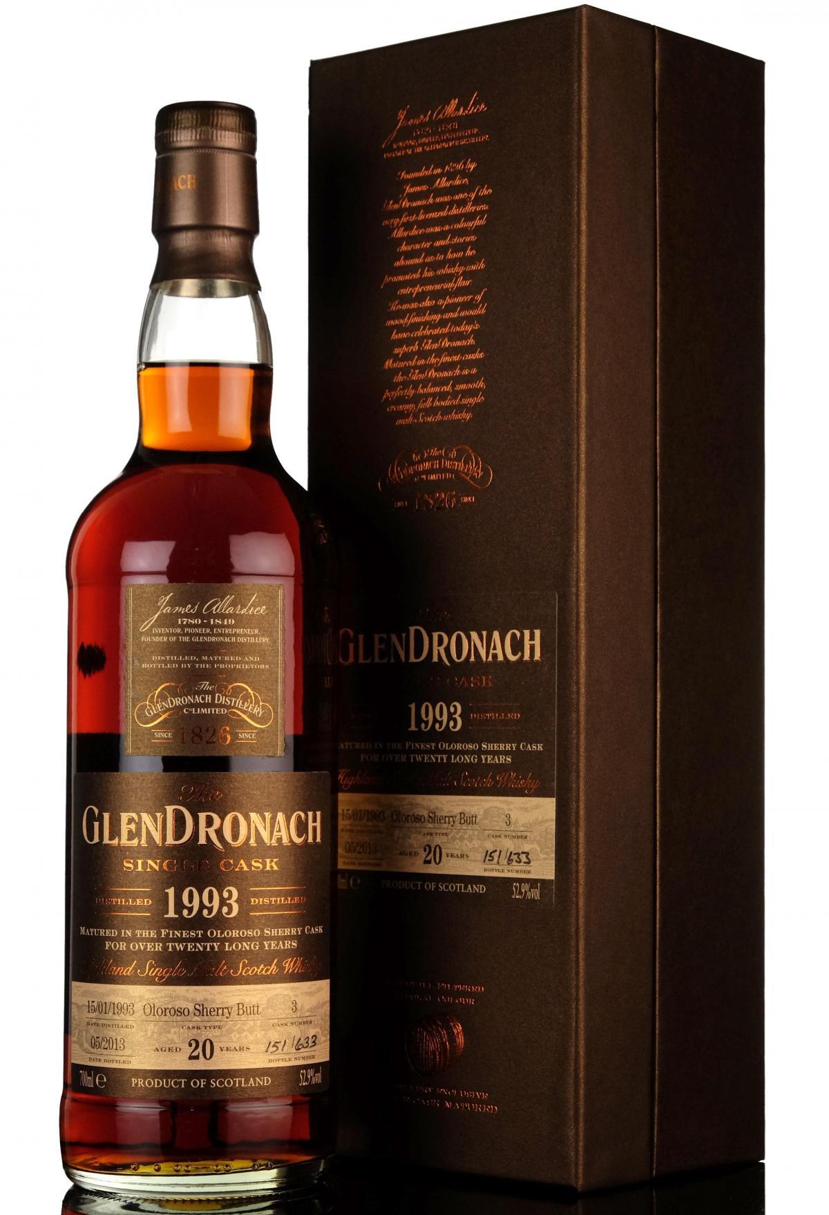 Glendronach 1993-2013 - 20 Year Old - Single Cask 3 - Batch 8