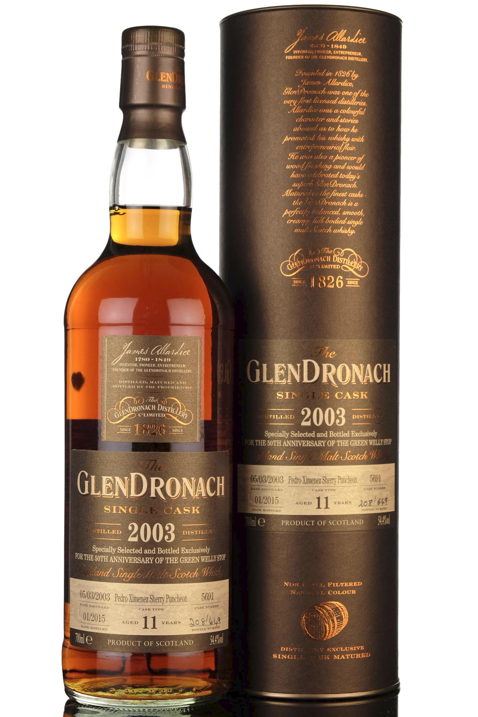 Glendronach 2003-2015 - 11 Year Old - Single Cask 5691 - Green Welly Stop