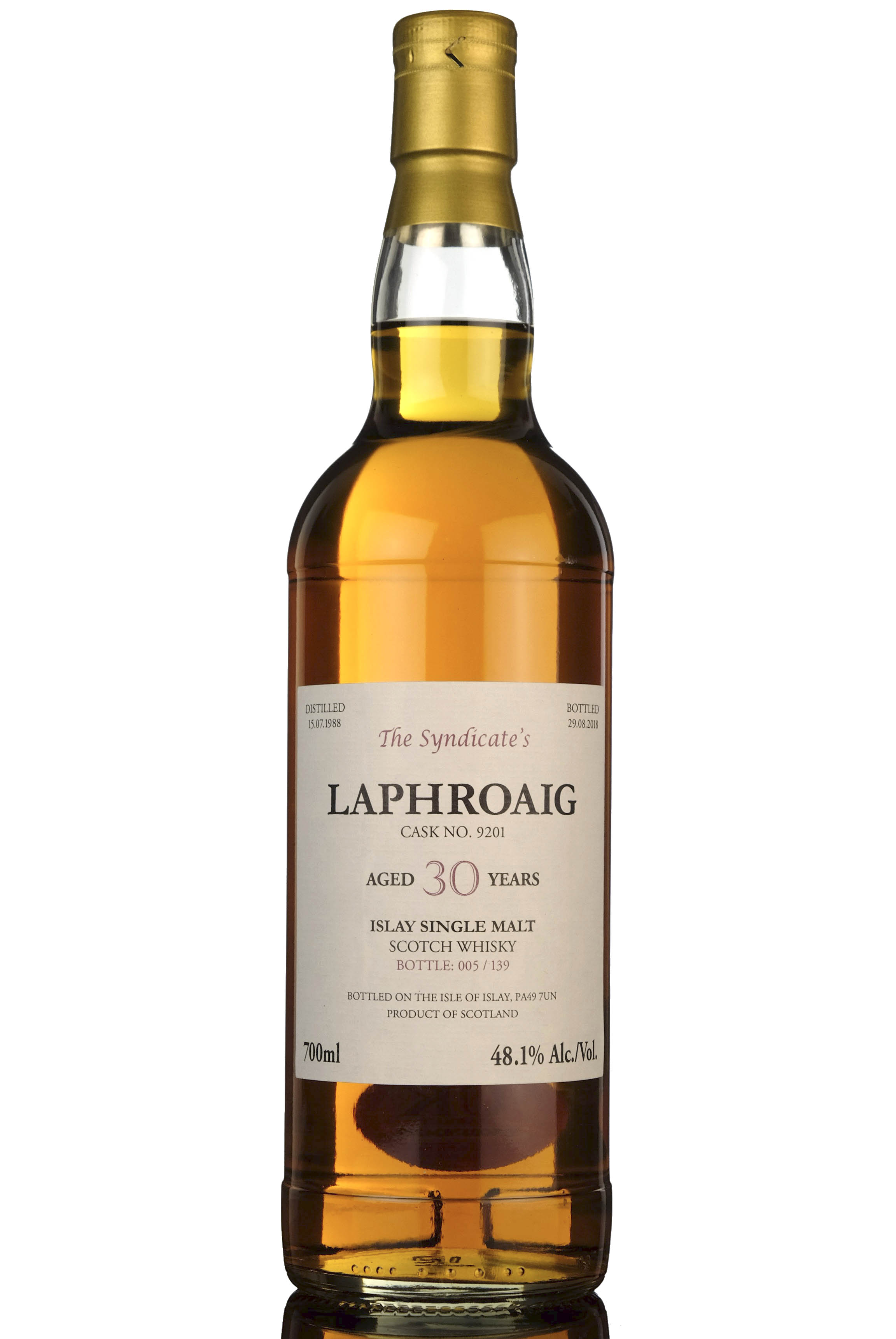 Laphroaig 1988-2018 - 30 Year Old - The Syndicate - 139 Bottles