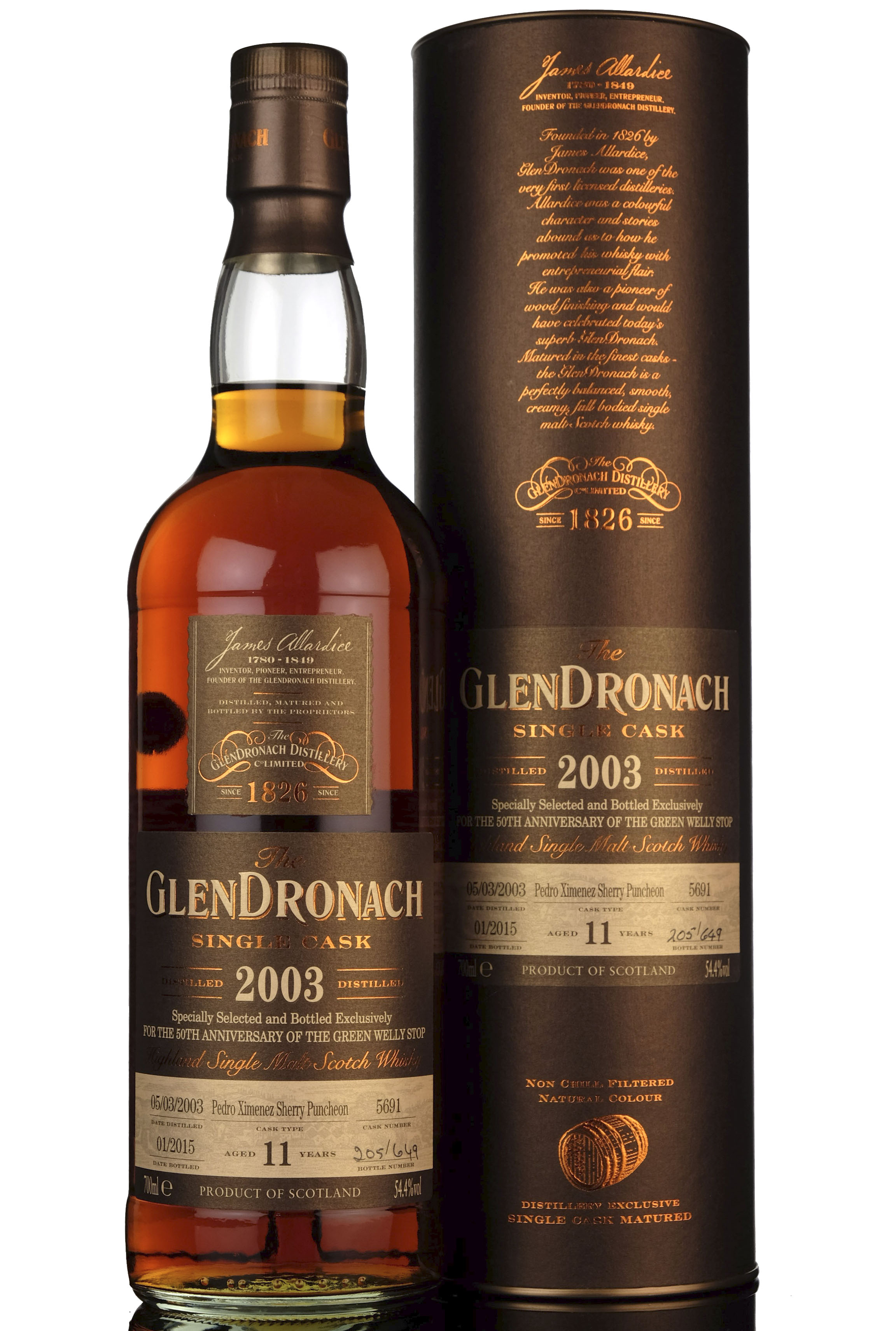 Glendronach 2003-2015 - 11 Year Old - Single Cask 5691 - Green Welly Stop