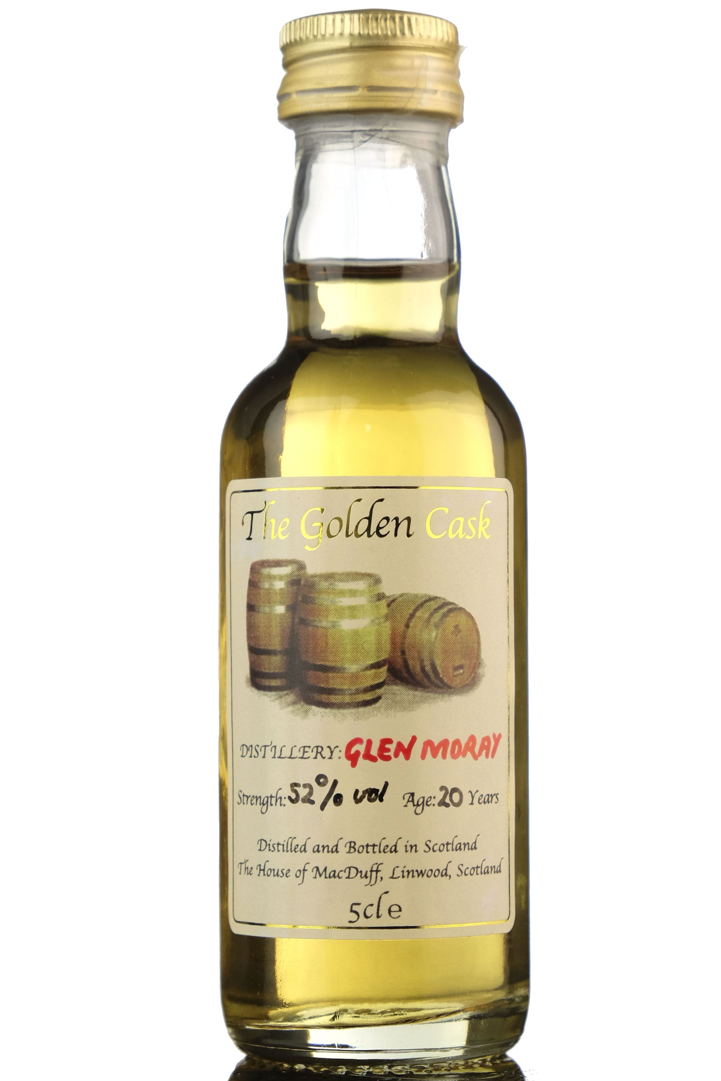Glen Moray 20 Year Old - The Golden Cask Miniature