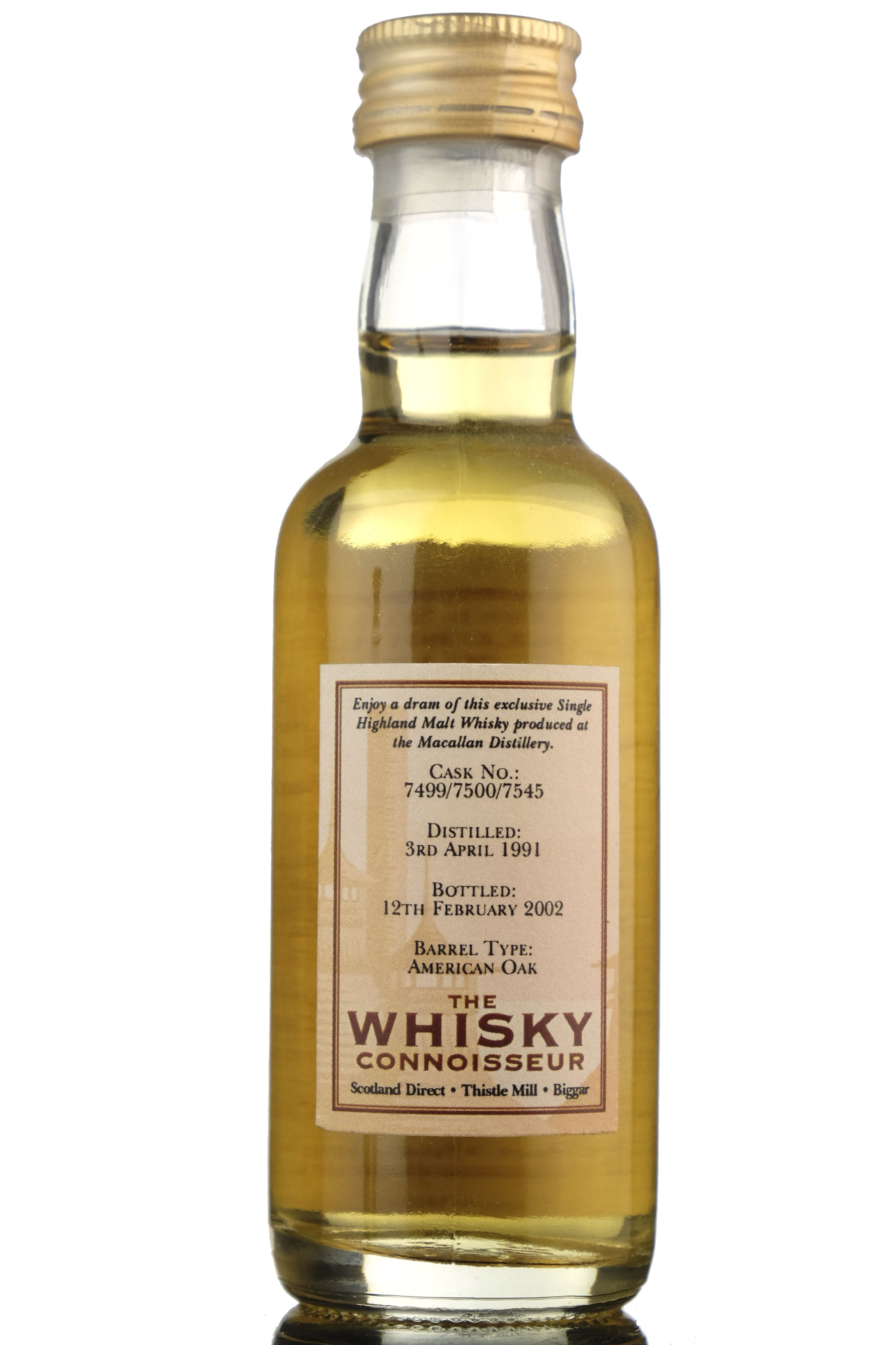 Macallan 1991-2002 - 10 Year Old - The Whisky Connoisseur Miniature
