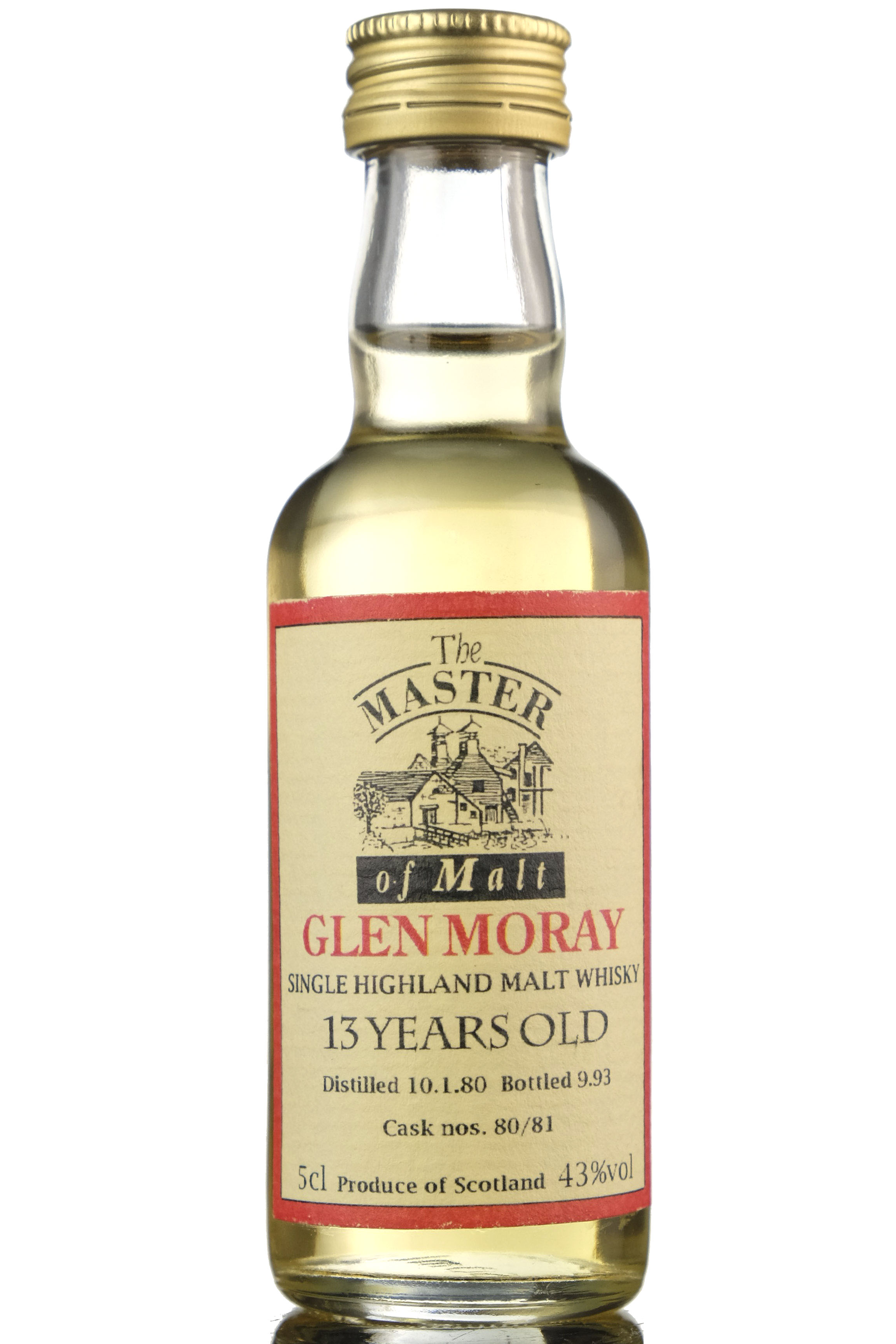 Glen Moray 1980-1993 - 13 Year Old - Master Of Malts Miniature
