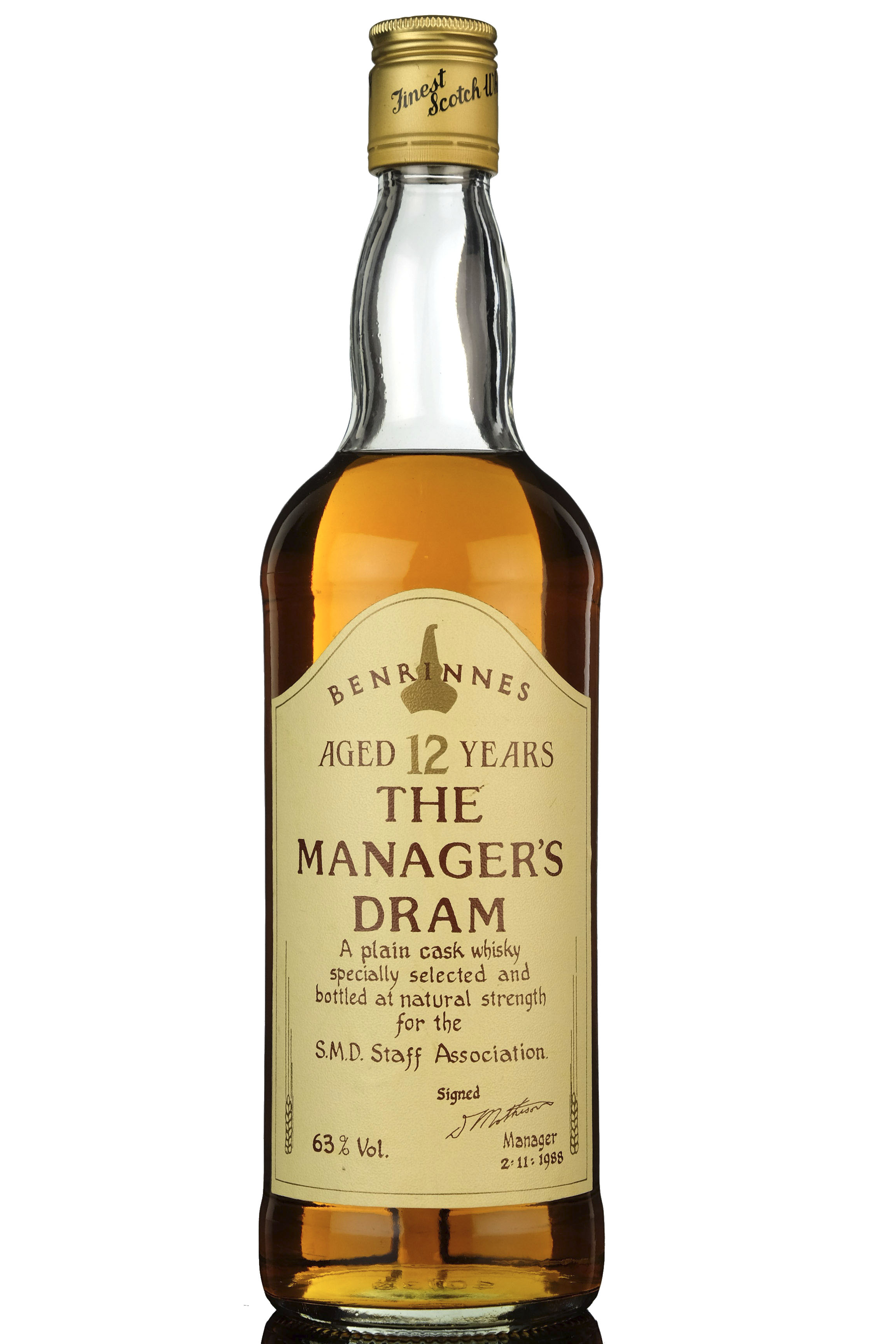 Benrinnes 12 Year Old - Managers Dram 1988