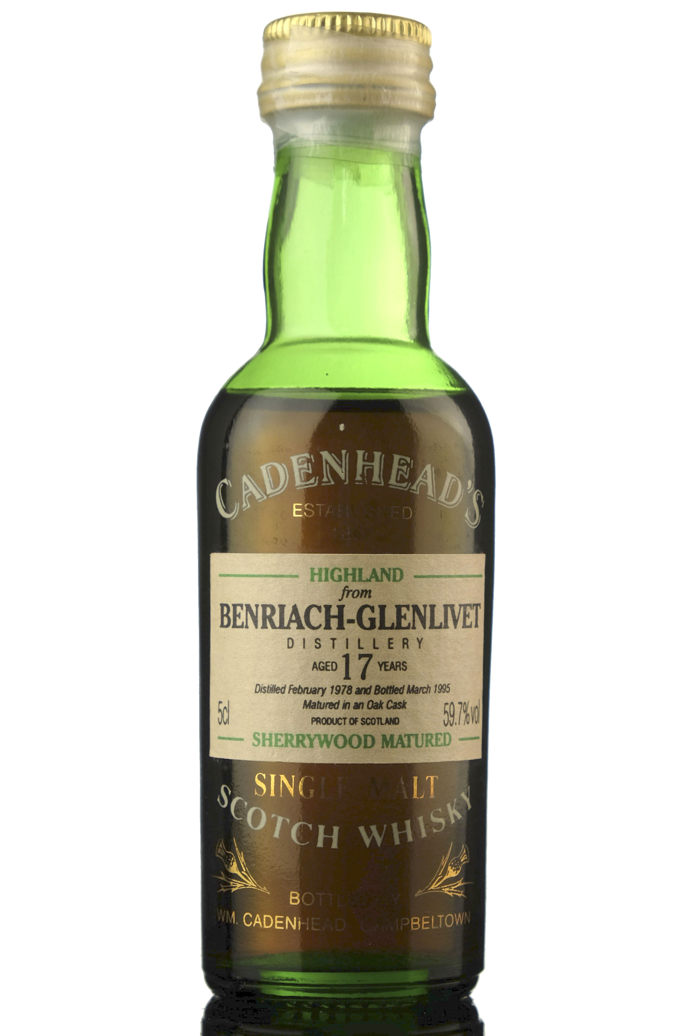 Benriach-Glenlivet 1978-1995 - 17 Year Old - Cadenheads Miniature