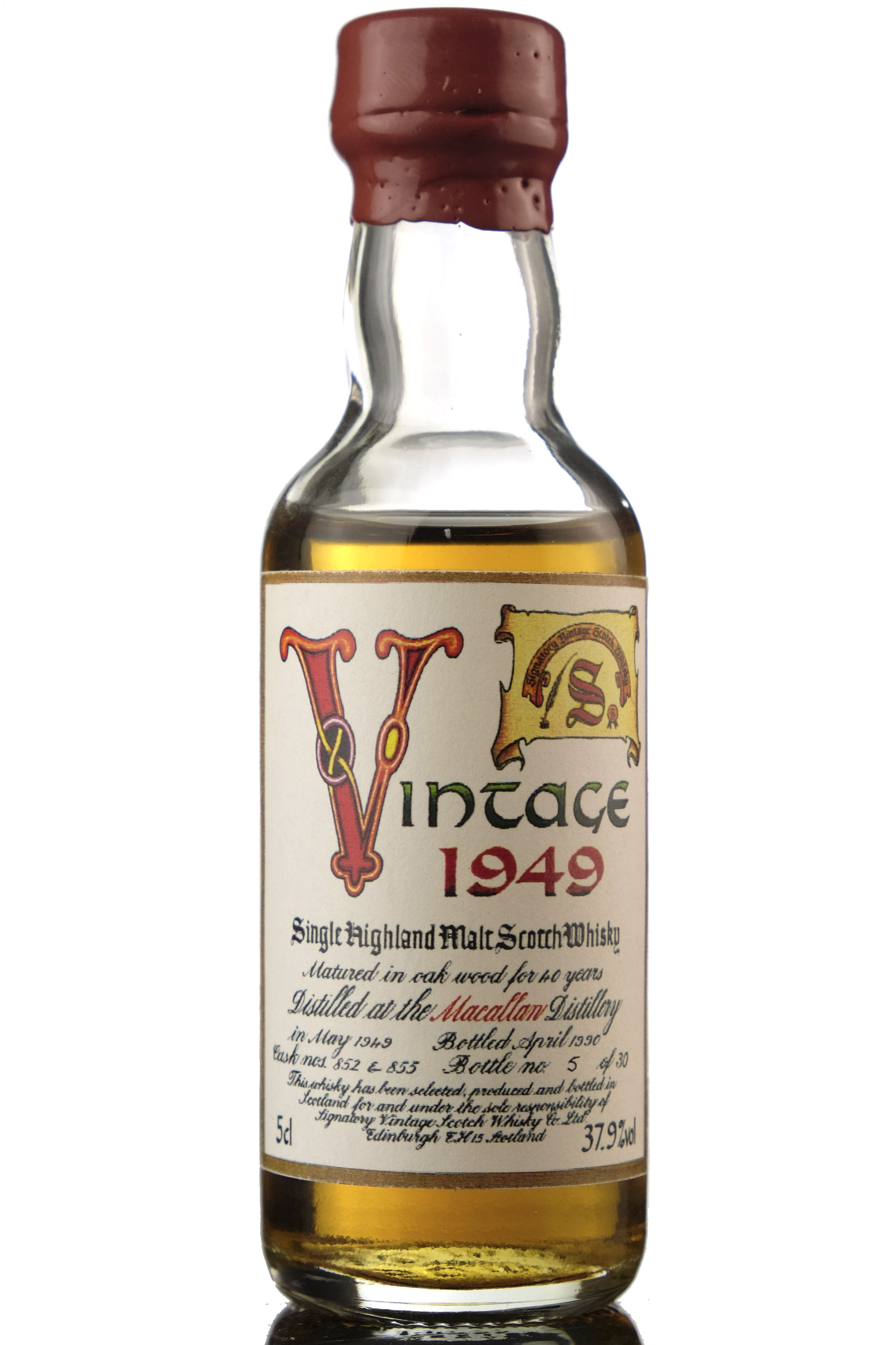 Macallan 1949-1990 - 40 Year Old - Signatory Vintage Miniature