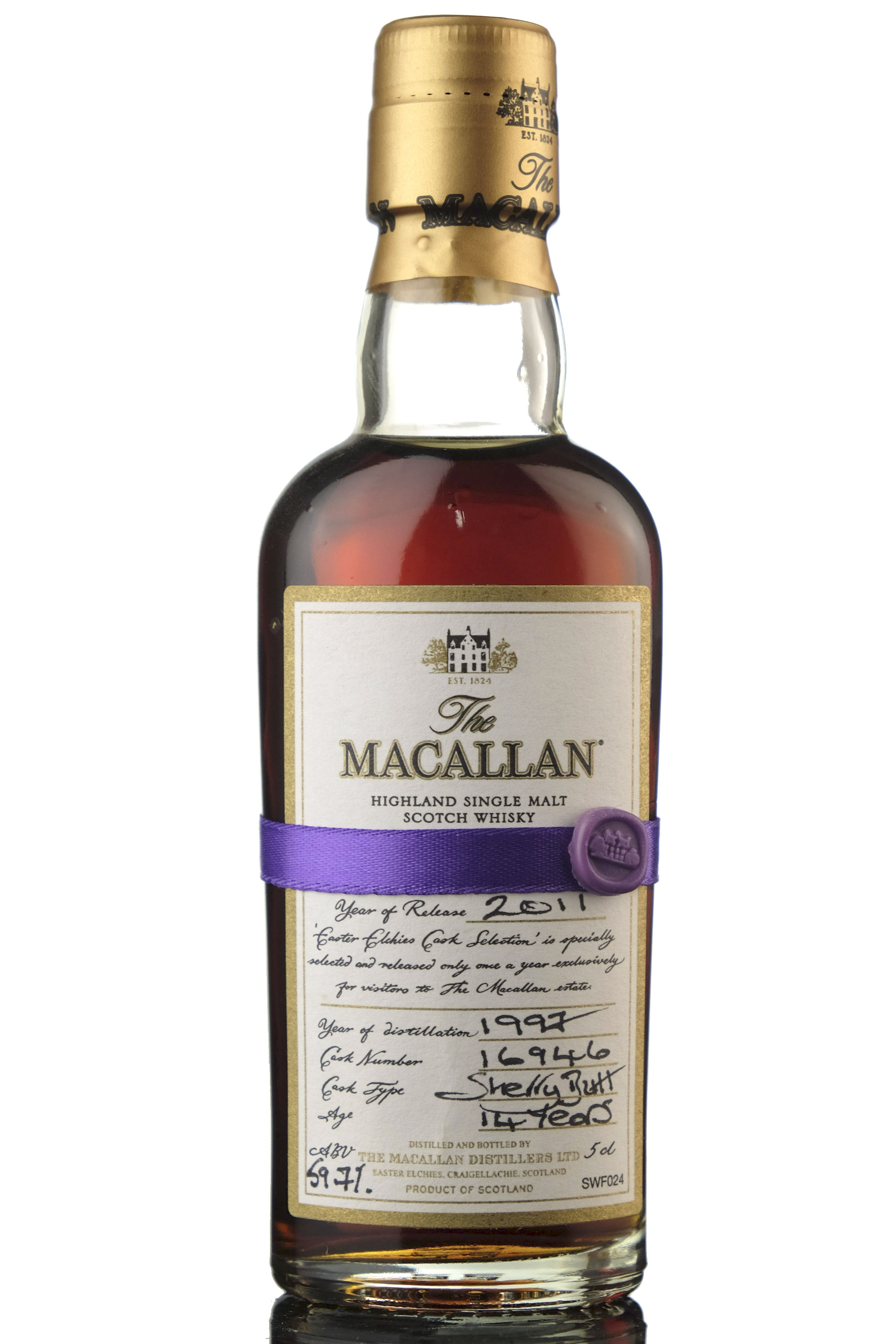 Macallan 1997  - Easter Elchies - 2011 Release - Cask 16946 - Miniature