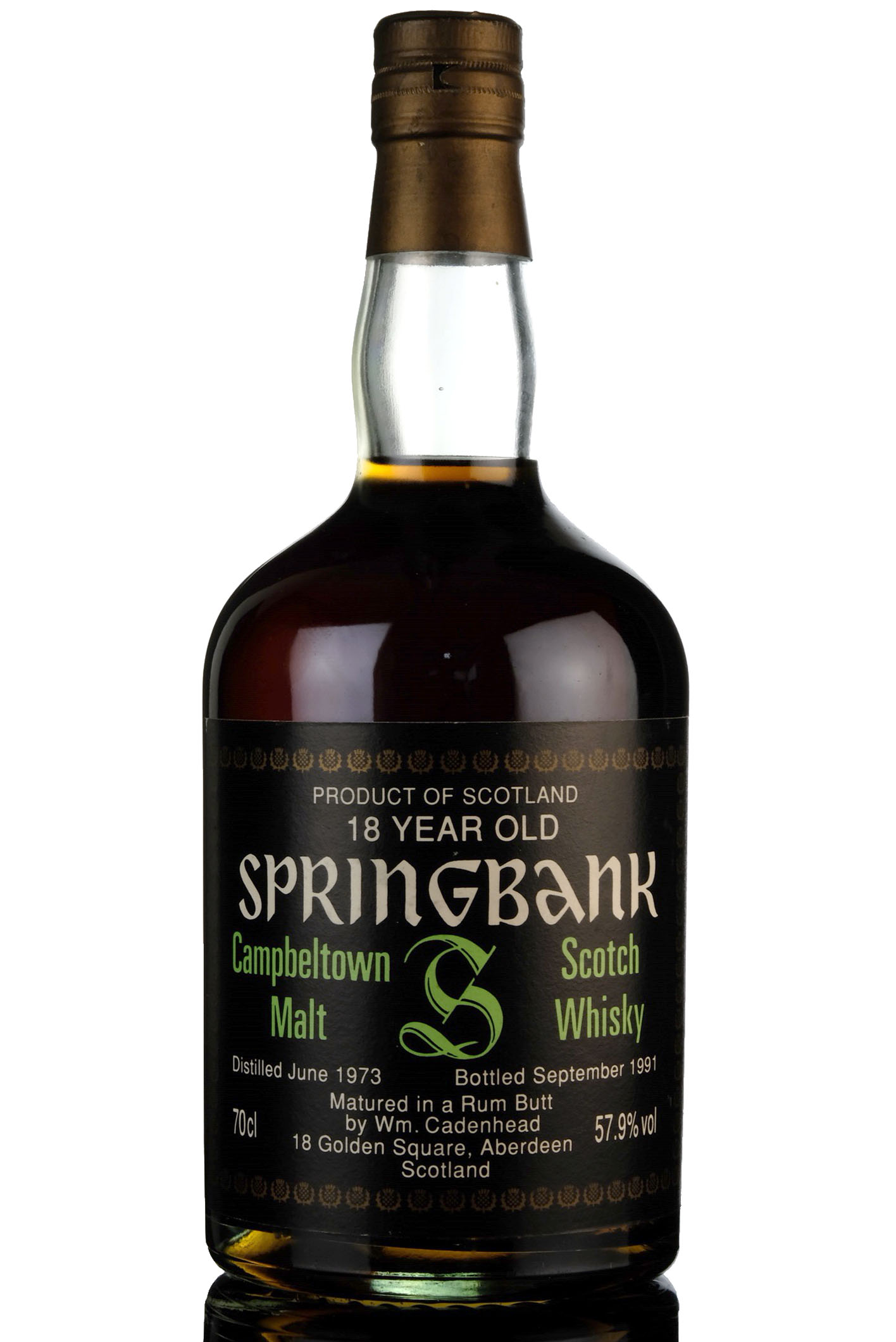 Springbank 1973-1991 - 18 Year Old - Cadenheads Rum Butt - 57.9%