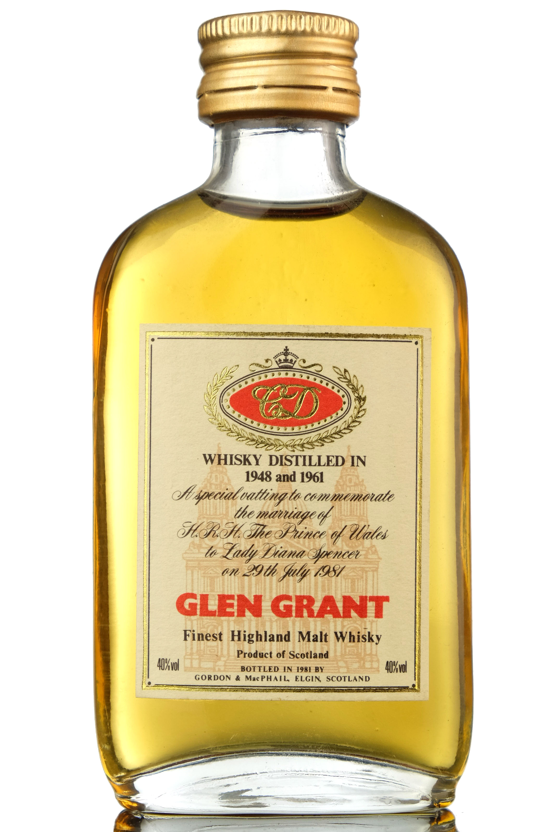 Glen Grant Royal Marriage 1948 & 1961 - Gordon & MacPhail Miniature