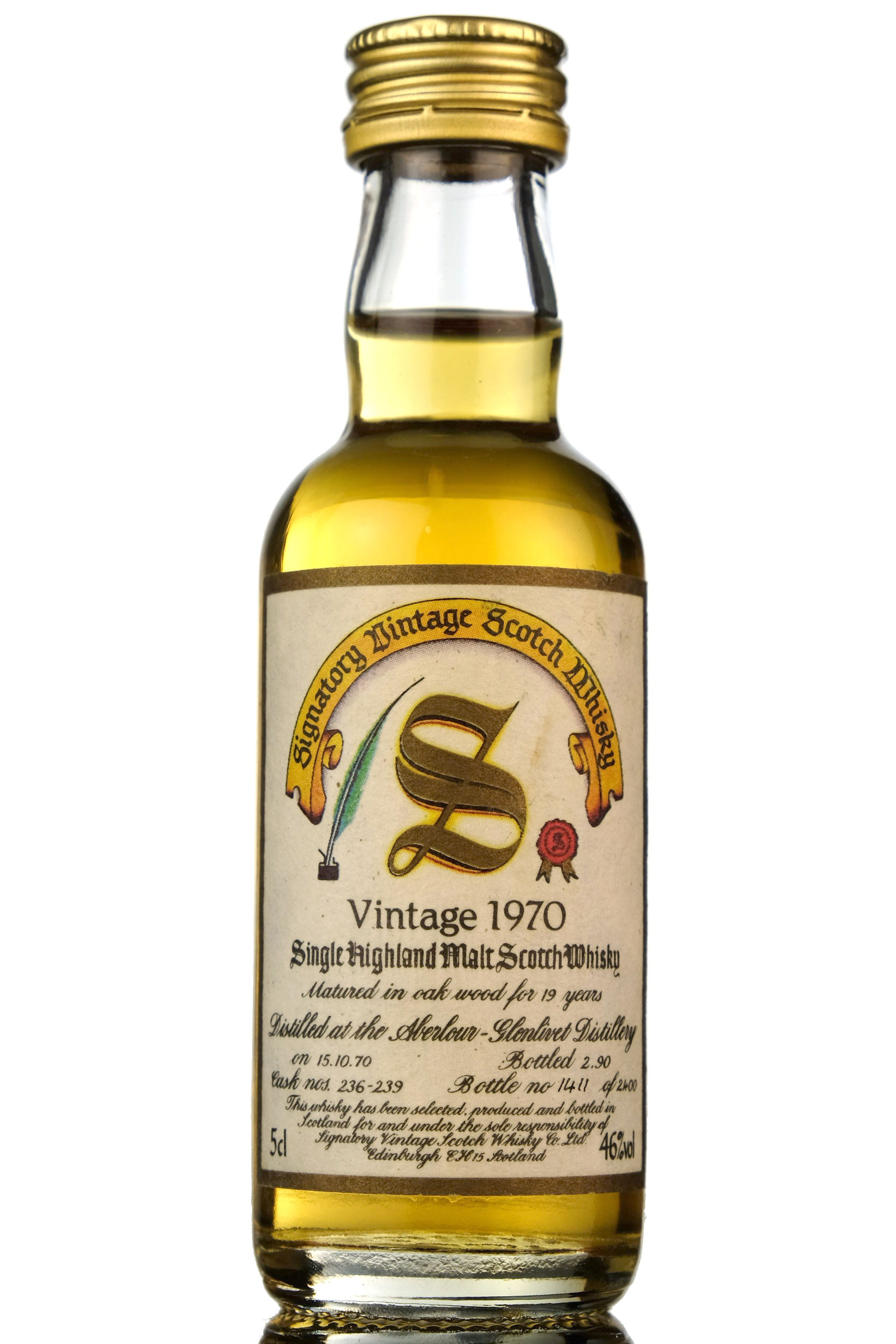 Aberlour-Glenlivet 1970-1990 - 19 Year Old - Signatory Vintage Miniature