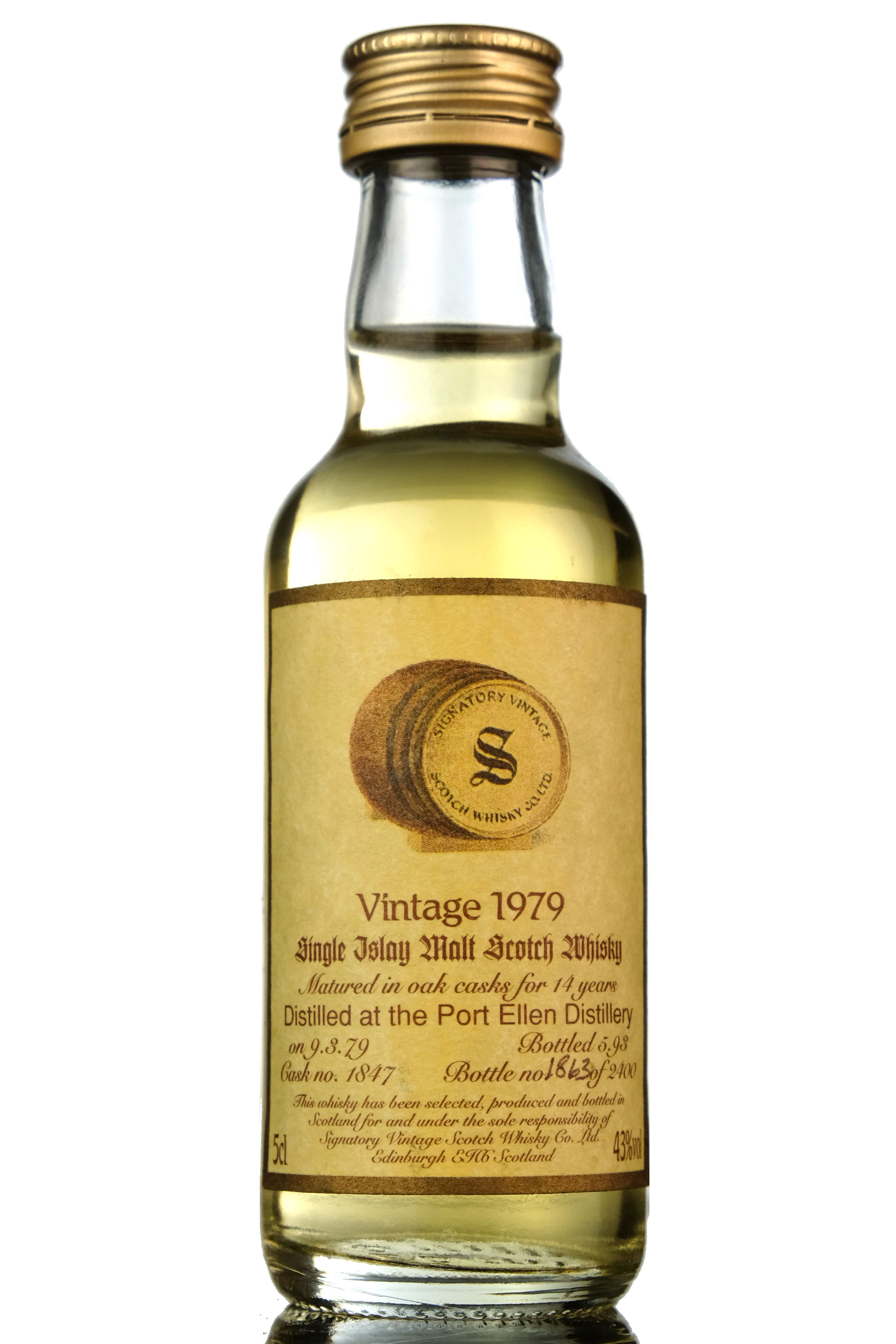 Port Ellen 1979-1993 - 14 Year Old - Signatory Vintage Miniature