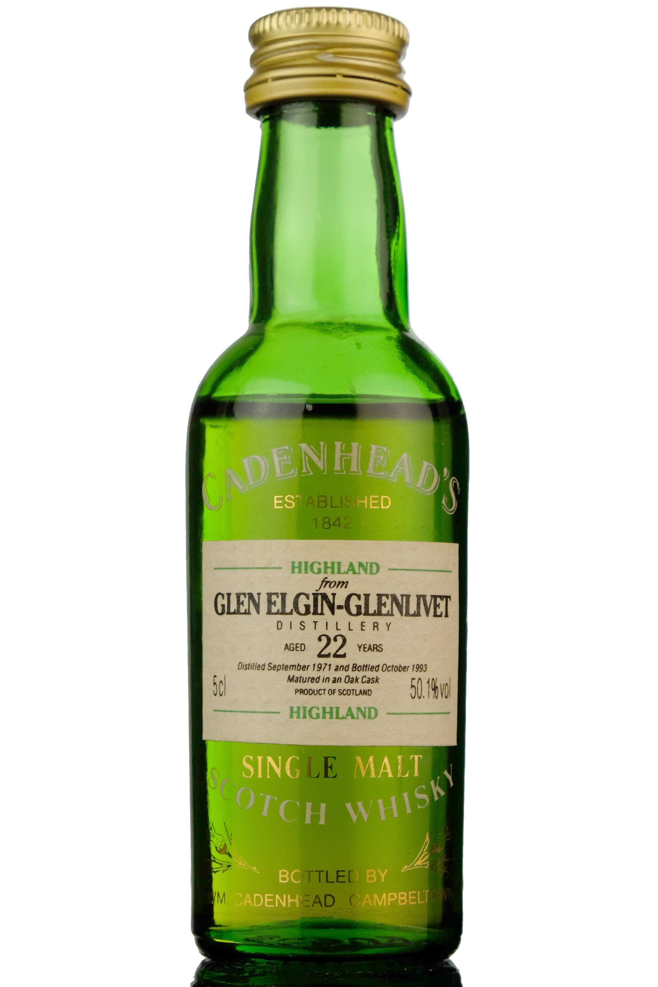 Glen Elgin-Glenlivet 1971-1993 - 22 Year Old - Cadenhead Miniature