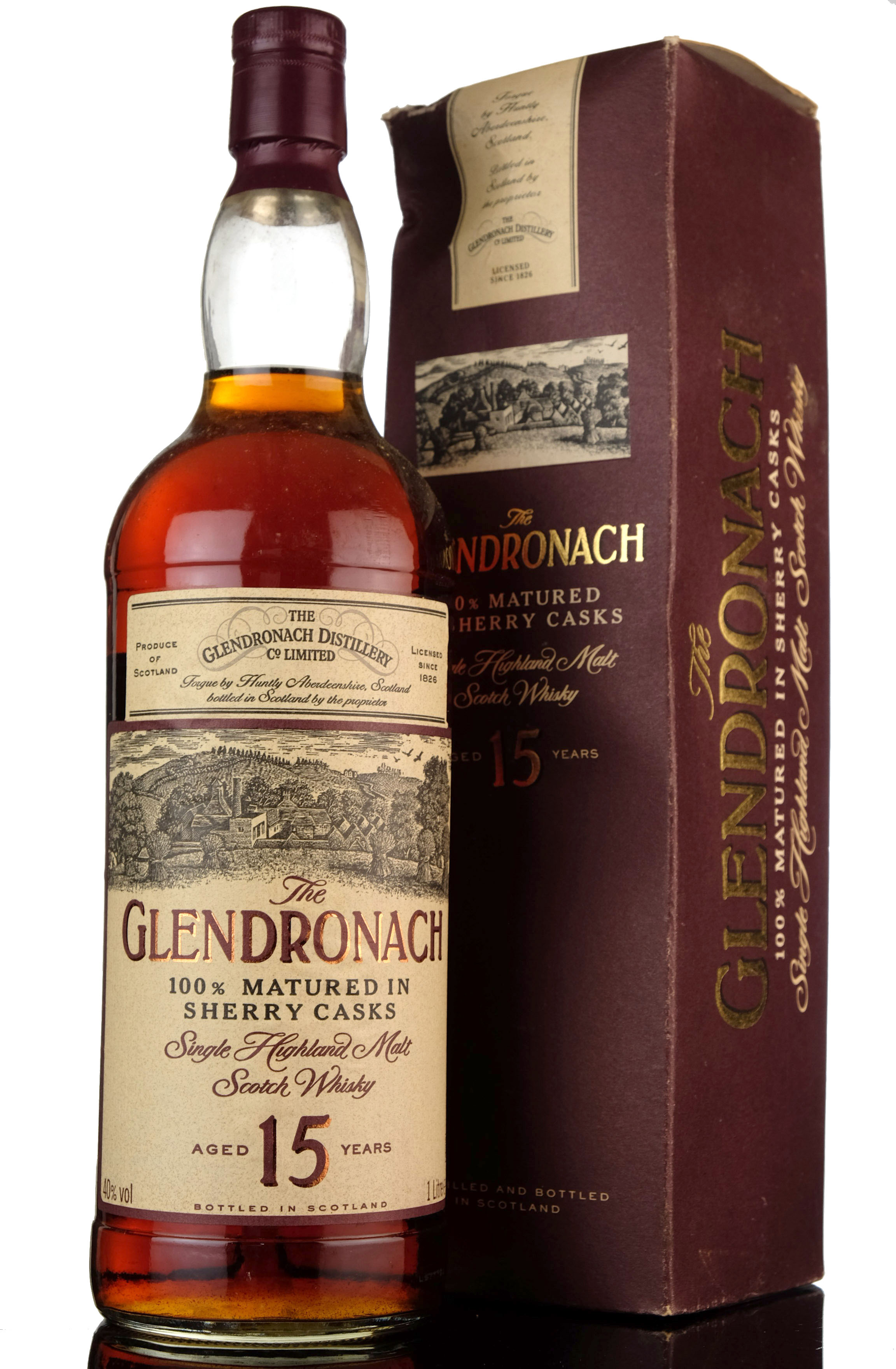 Glendronach 15 Year Old - Sherry Cask - 1990s - 1 Litre