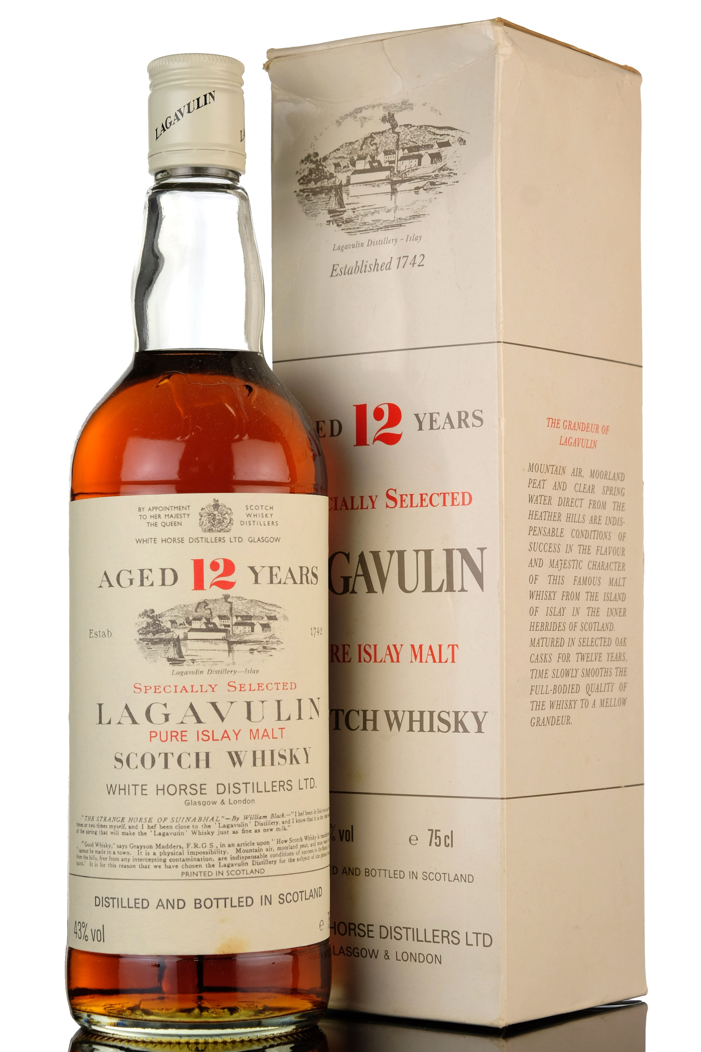 Lagavulin 12 Year Old - White Horse - 1980s