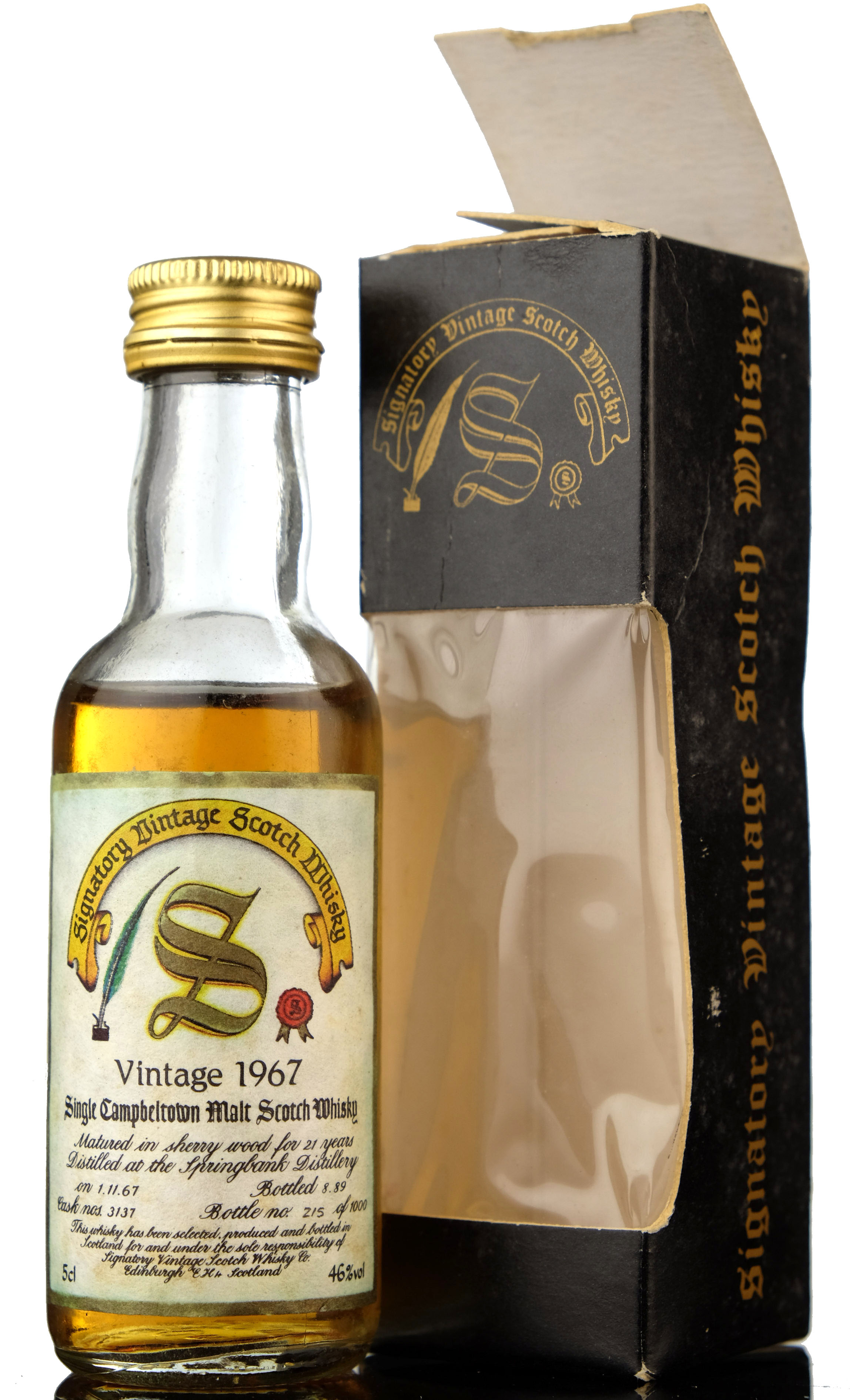 Springbank 1967-1989 - 21 Year Old - Signatory Vintage Miniature