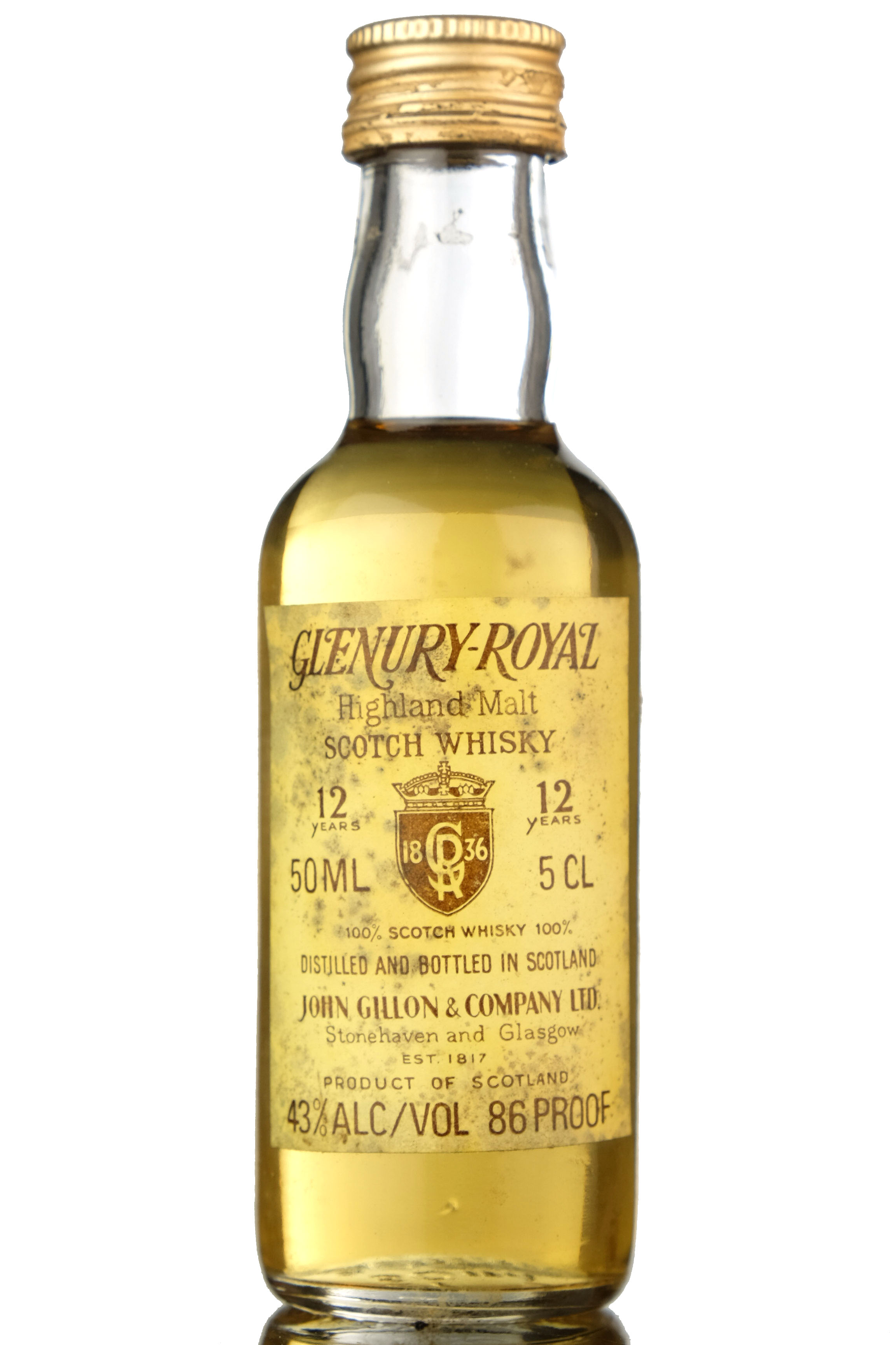 GLENURY-ROYAL 12 YEAR OLD - 86 PROOF MINIATURE