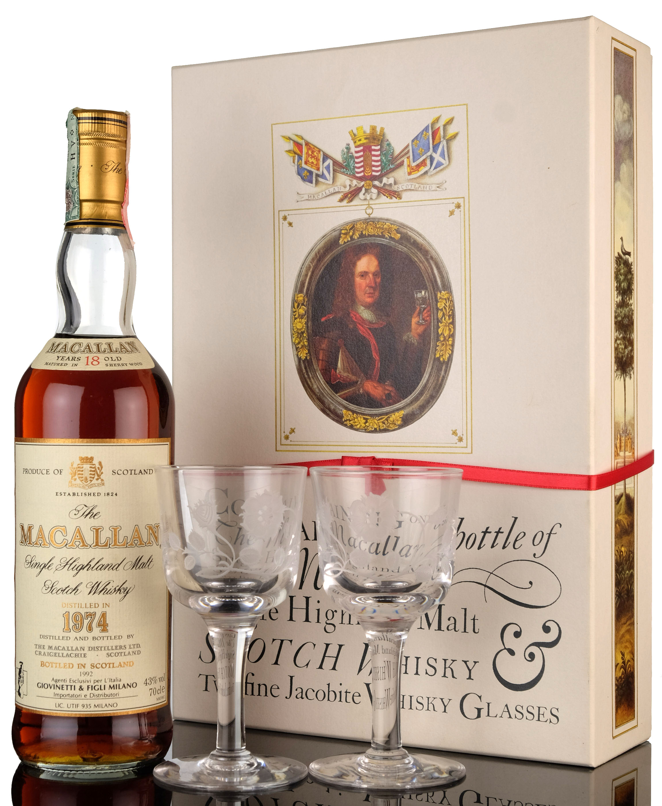 Macallan 1974-1992 - 18 Year Old - With Jacobite Glasses