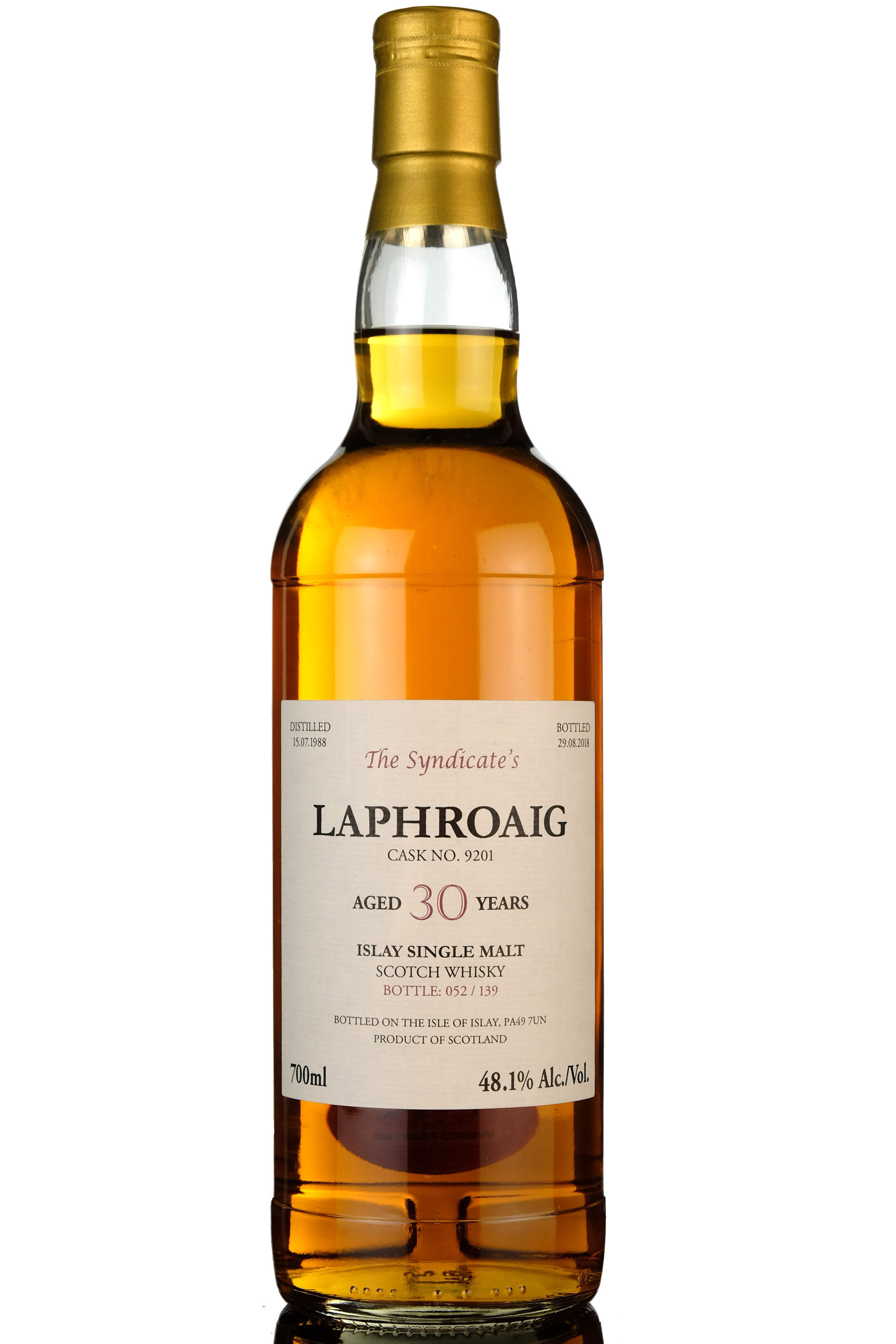 Laphroaig 1988-2018 - 30 Year Old - The Syndicate - 139 Bottles