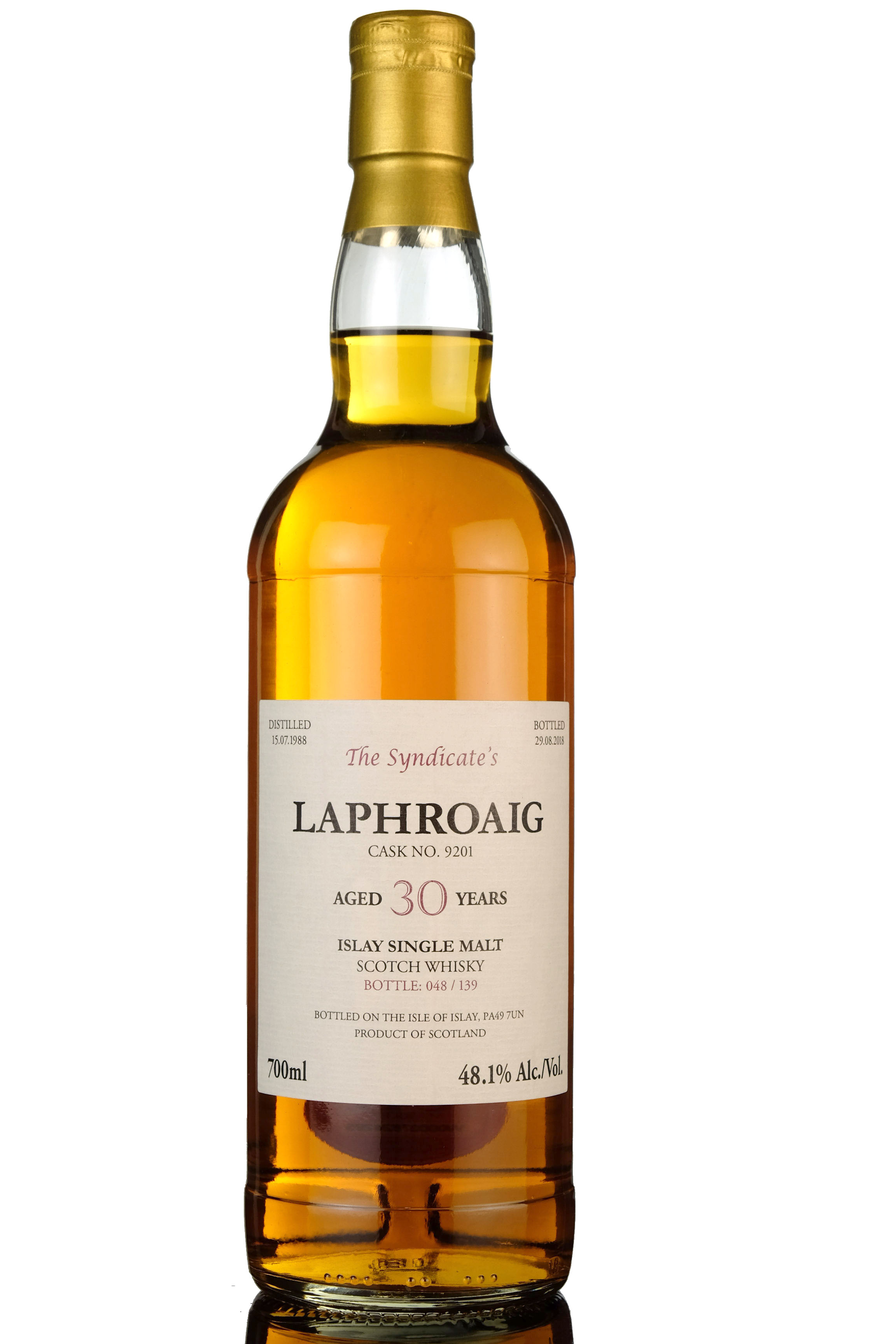 Laphroaig 1988-2018 - 30 Year Old - The Syndicate - 139 Bottles