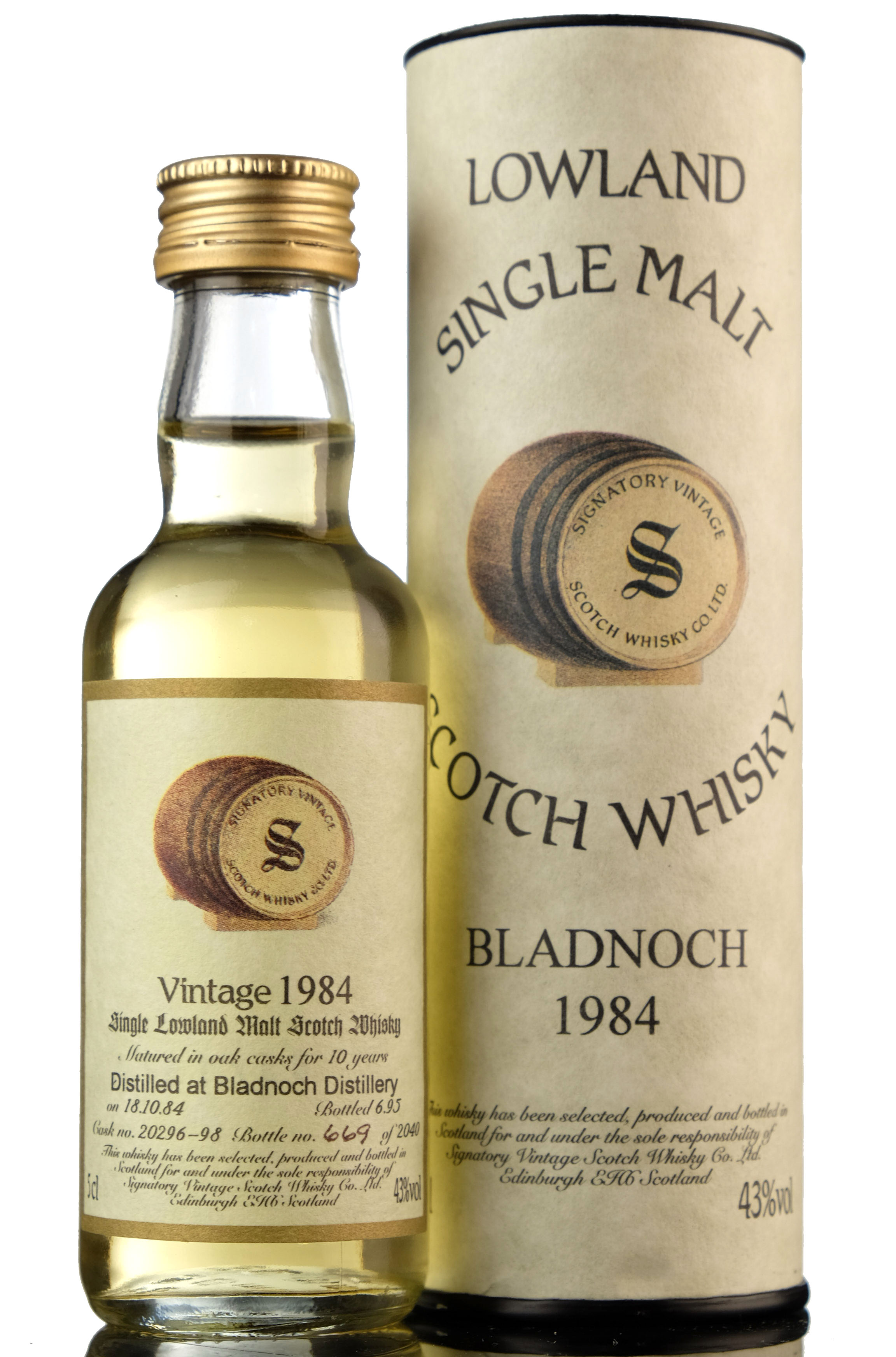 Bladnoch 1984-1995 - 10 Year Old - Signatory Vintage Miniature