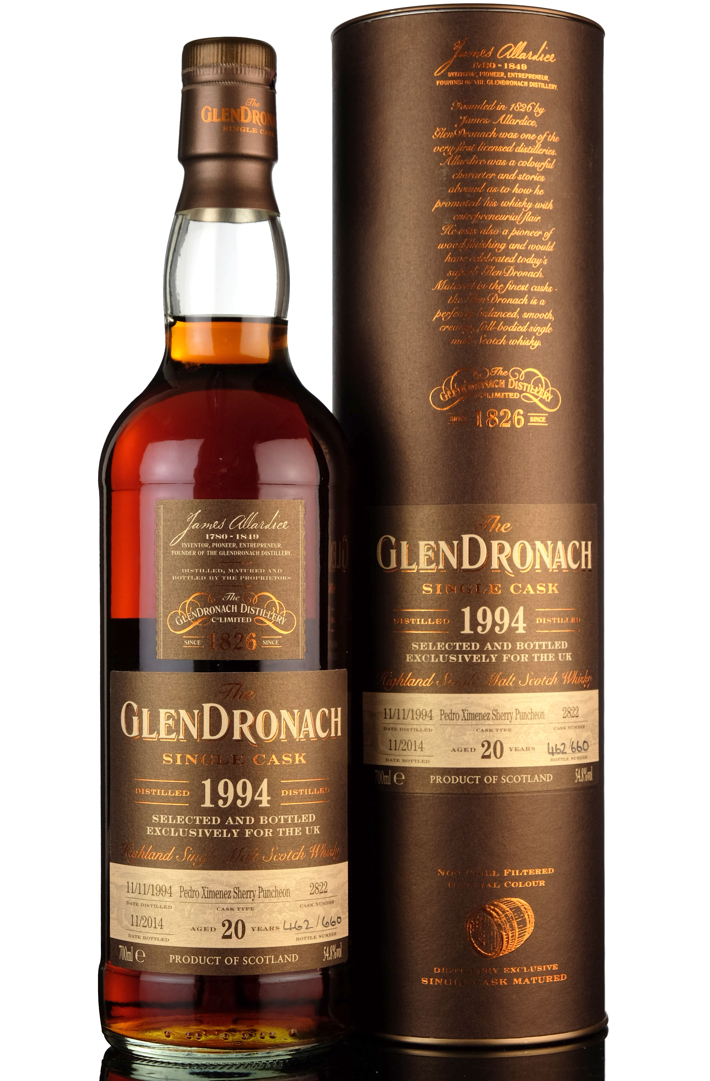 Glendronach 1994-2014 - 20 Year Old - Single Cask 2822 - UK Exclusive