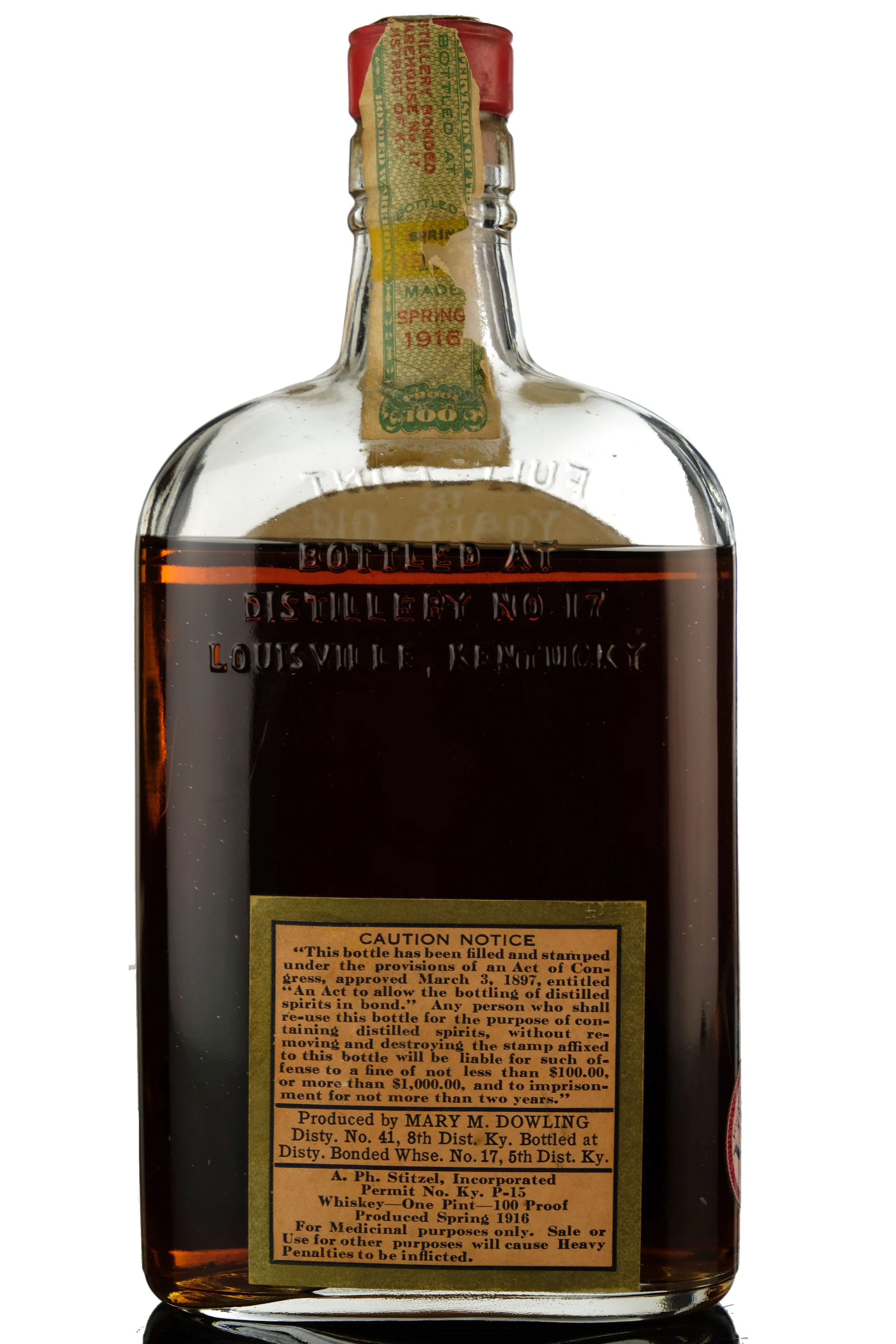 Waterfill And Frazier 1916 - 18 Year Old - 100 Proof - One Pint
