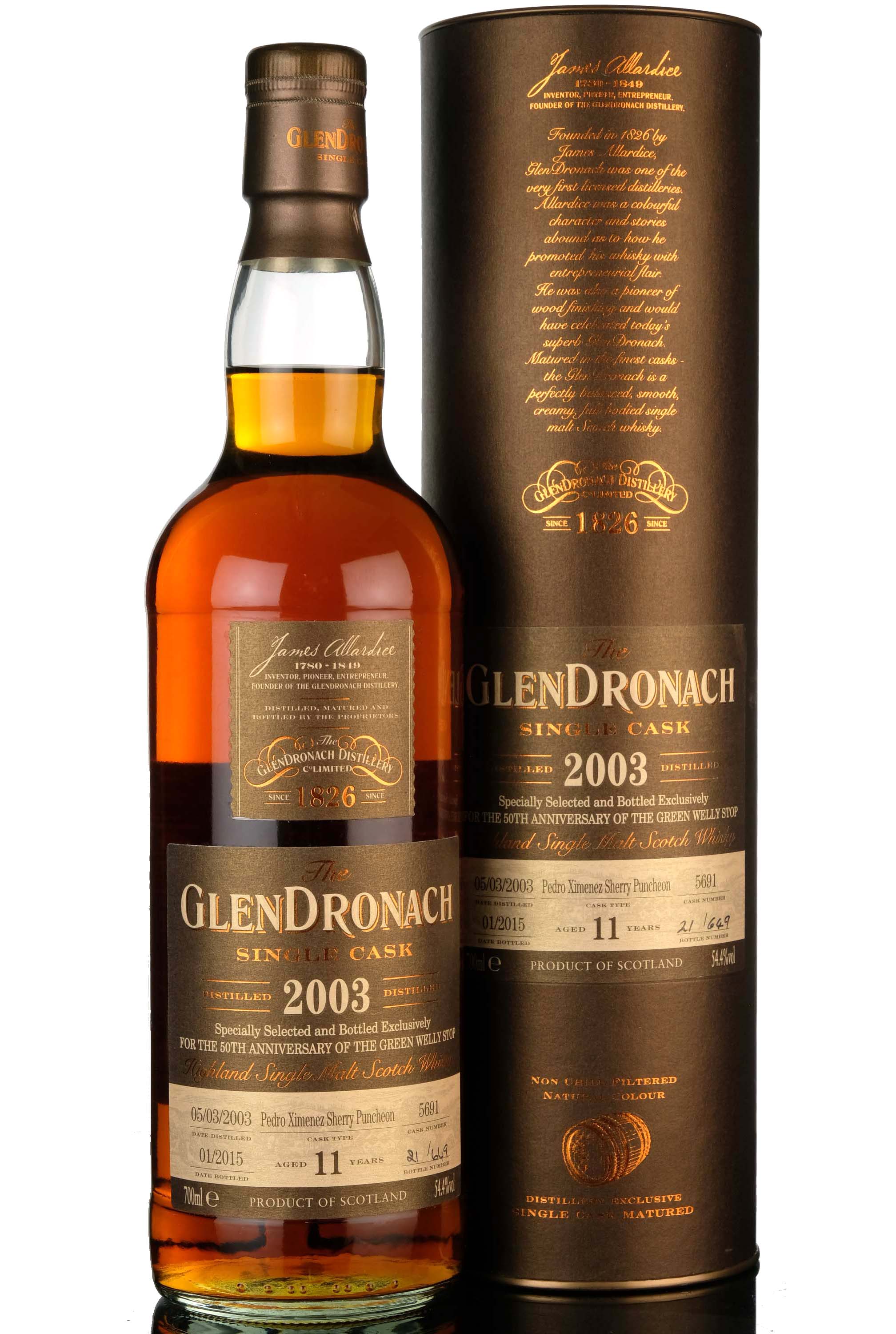 Glendronach 2003-2015 - 11 Year Old - Single Cask 5691 - Green Welly Stop