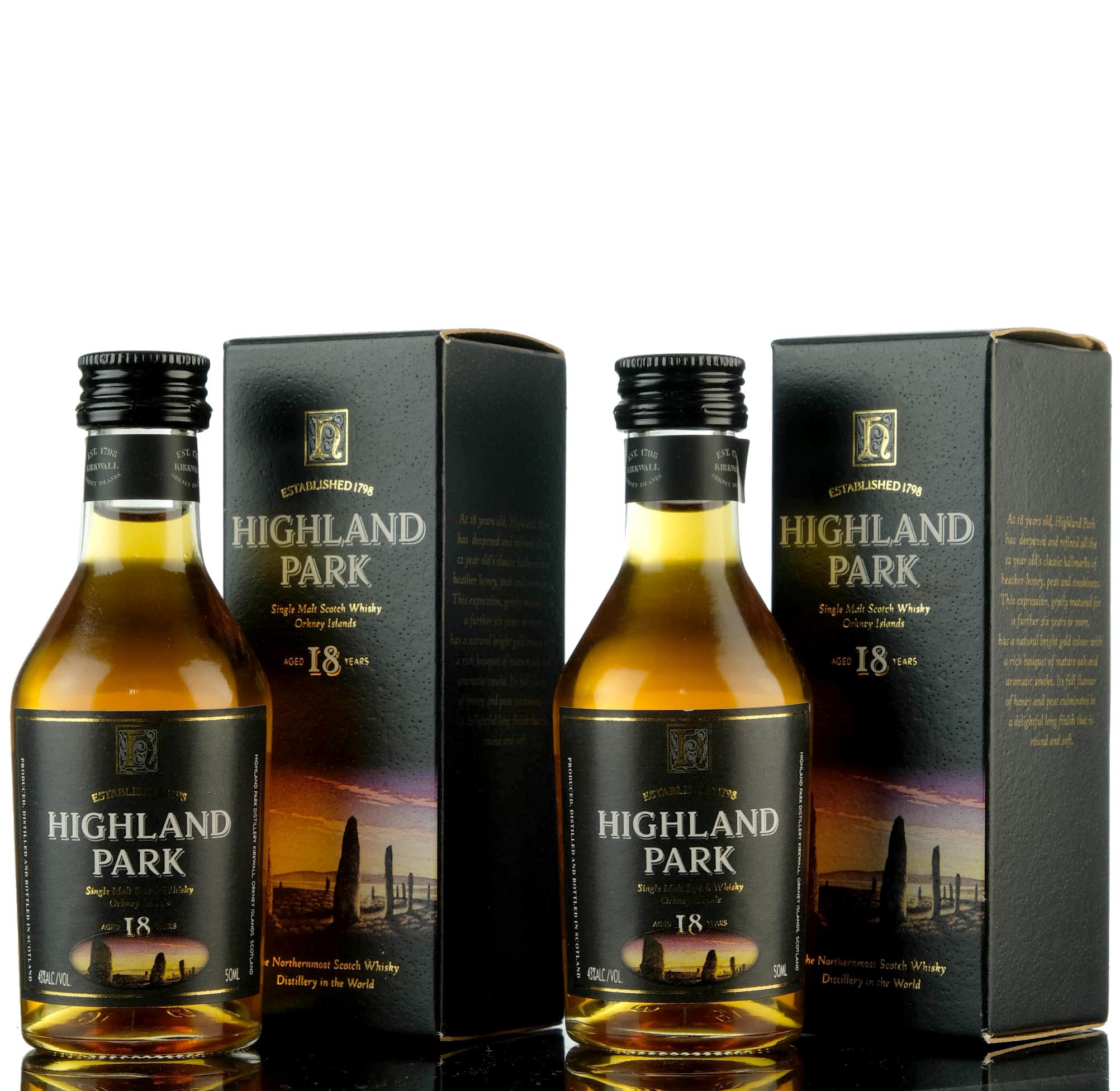 2 x Highland Park 18 Year Old Miniatures