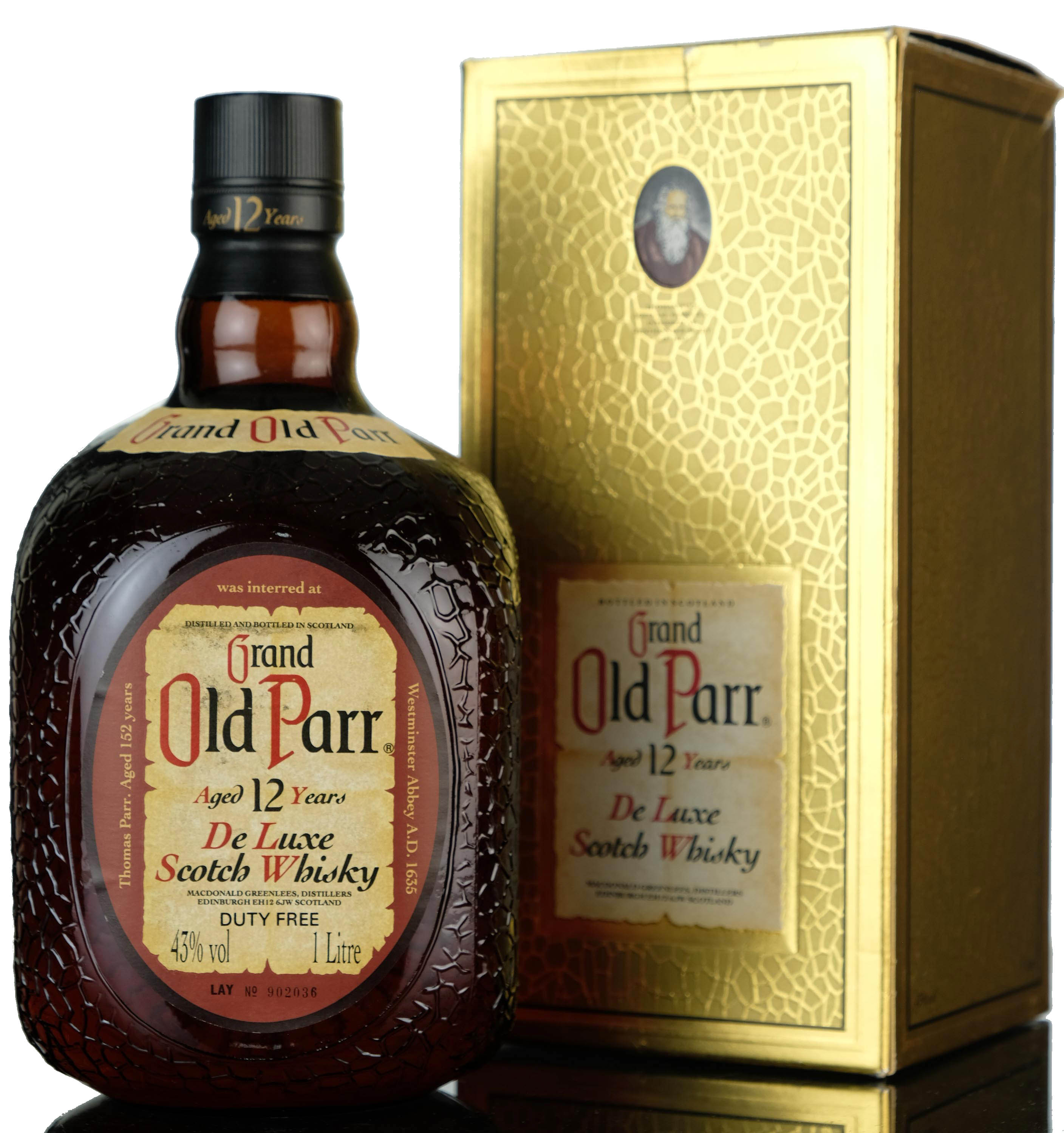 Grand Old Parr 12 Year Old - De Luxe - 1990s - 1 Litre