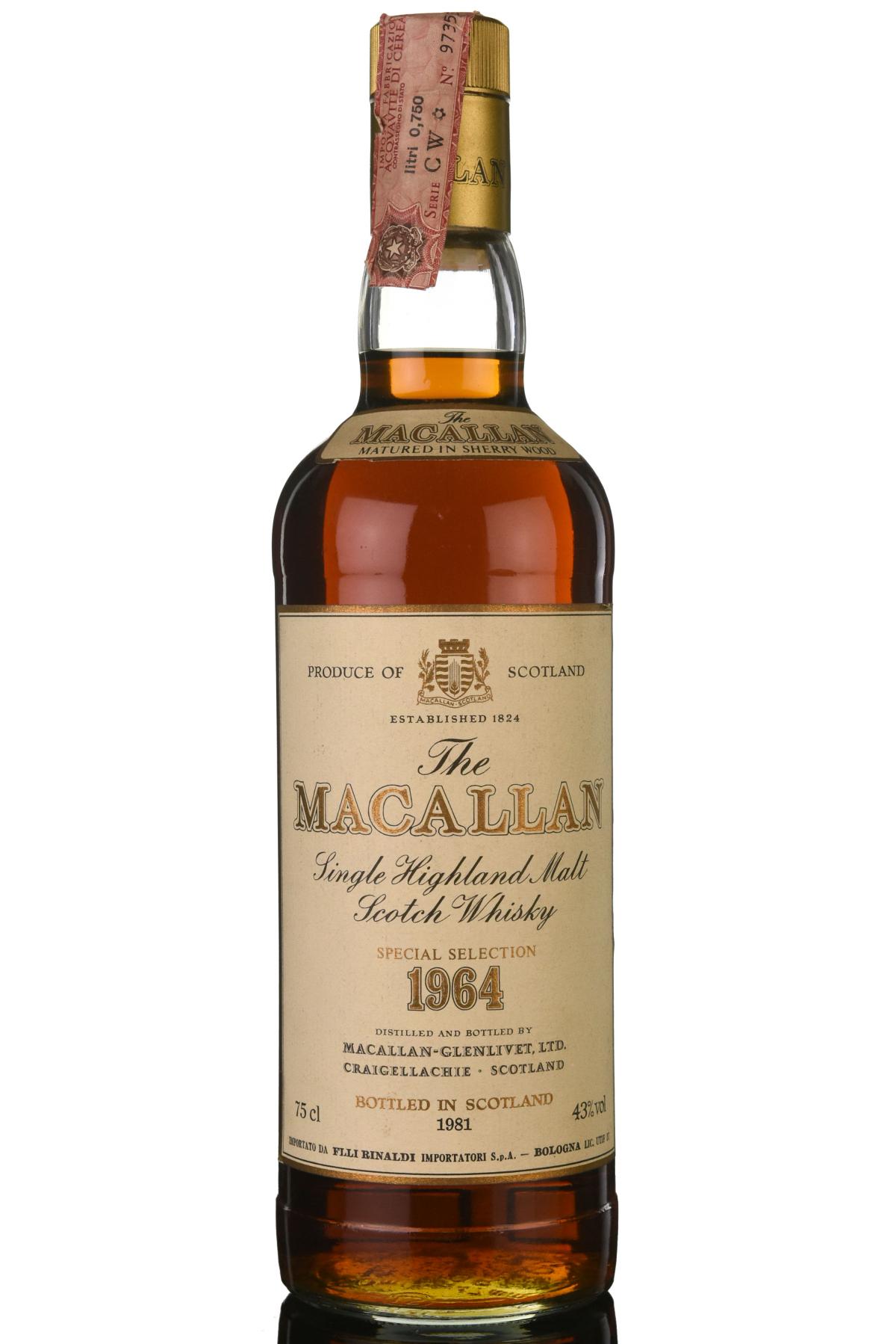 Macallan 1964-1981 - Special Selection - Rinaldi Import