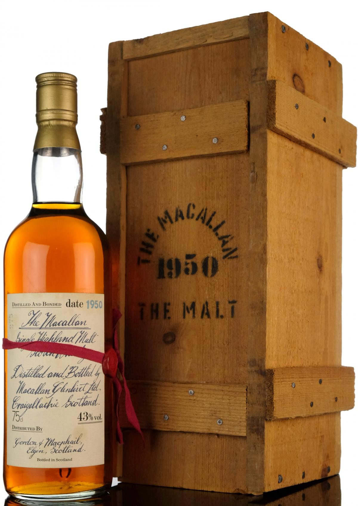 Macallan 1950 - Gordon & MacPhail - Handwritten Label
