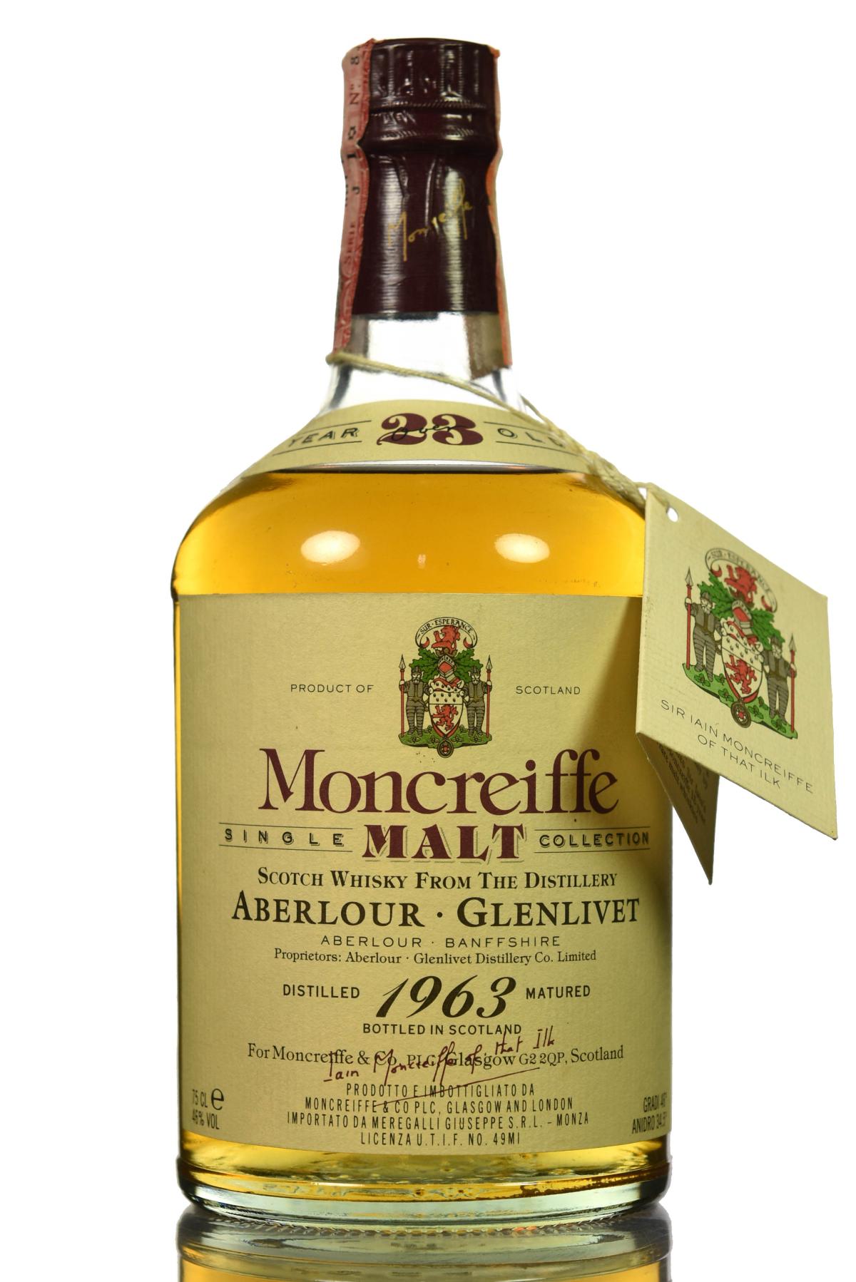 Aberlour-Glenlivet 1963 - 23 Year Old - Moncreiffe - 1980s