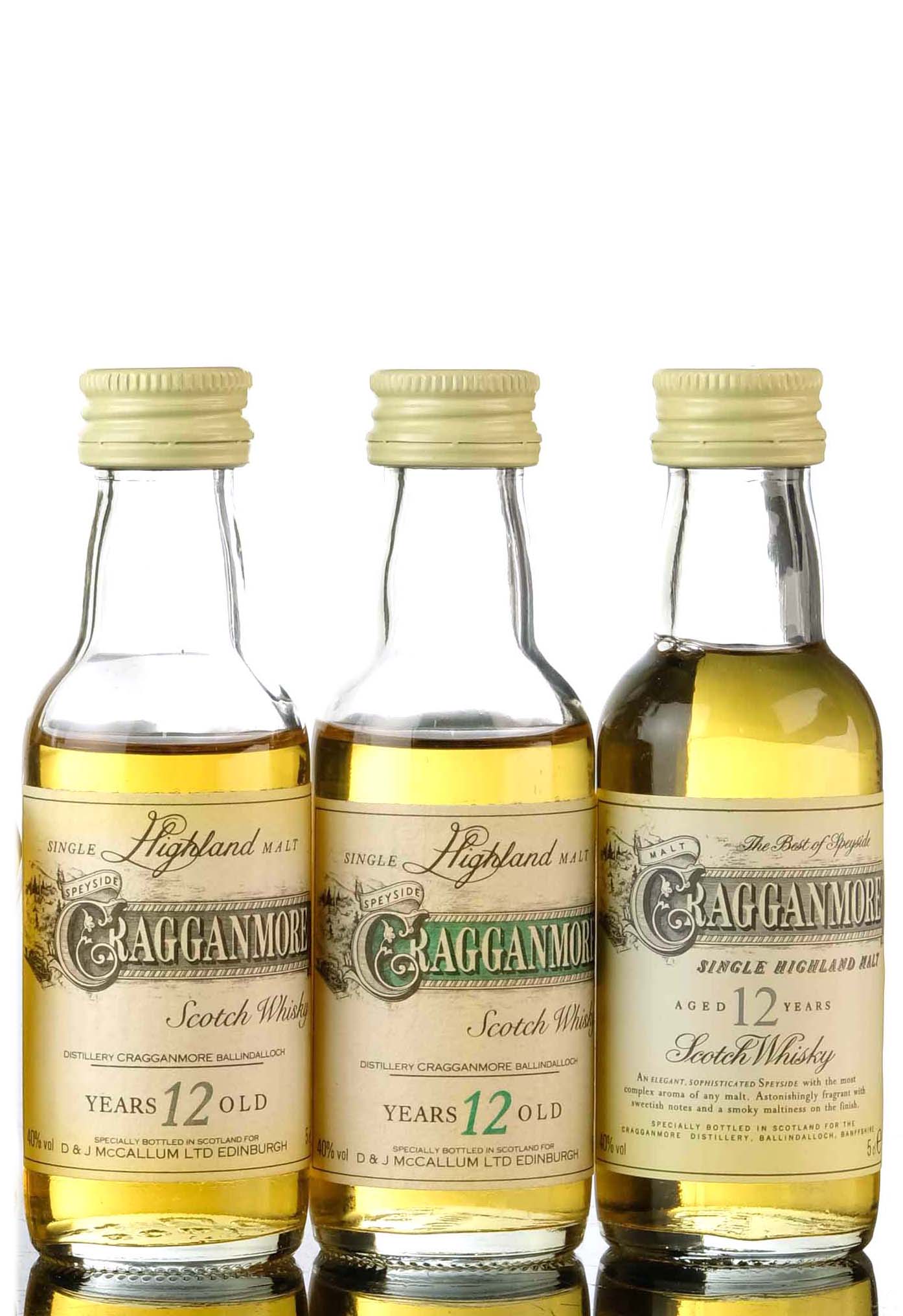3 x Cragganmore 12 Year Old Miniatures