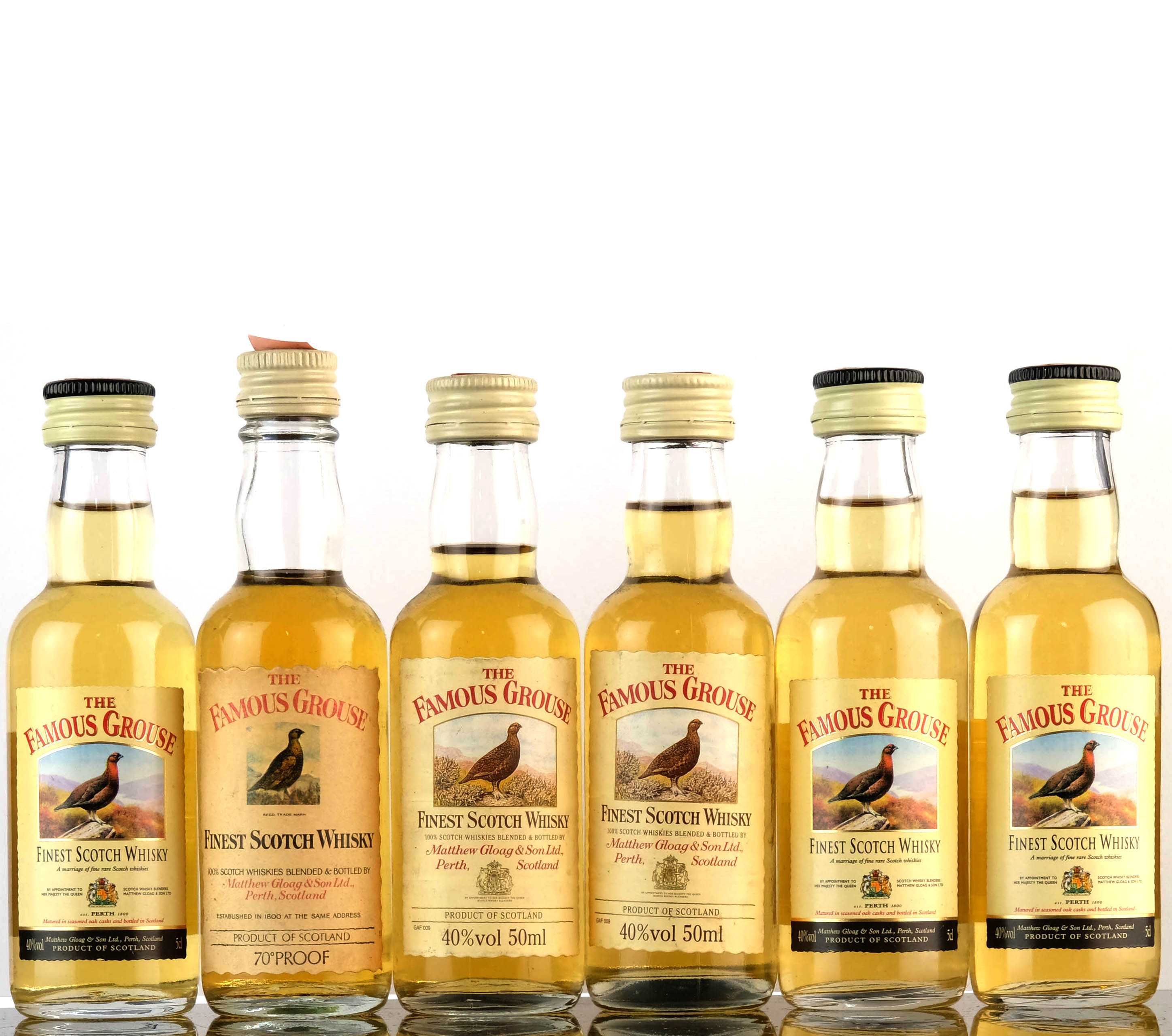 6 x Famous Grouse Miniatures